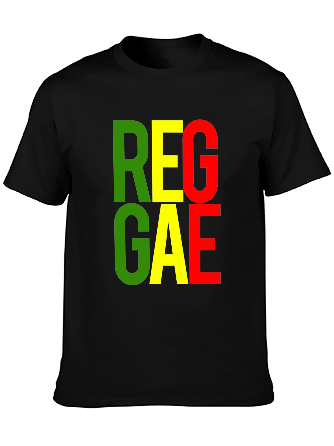 Black Reggae Graphic Tee - Black Cotton T-Shirt view 3