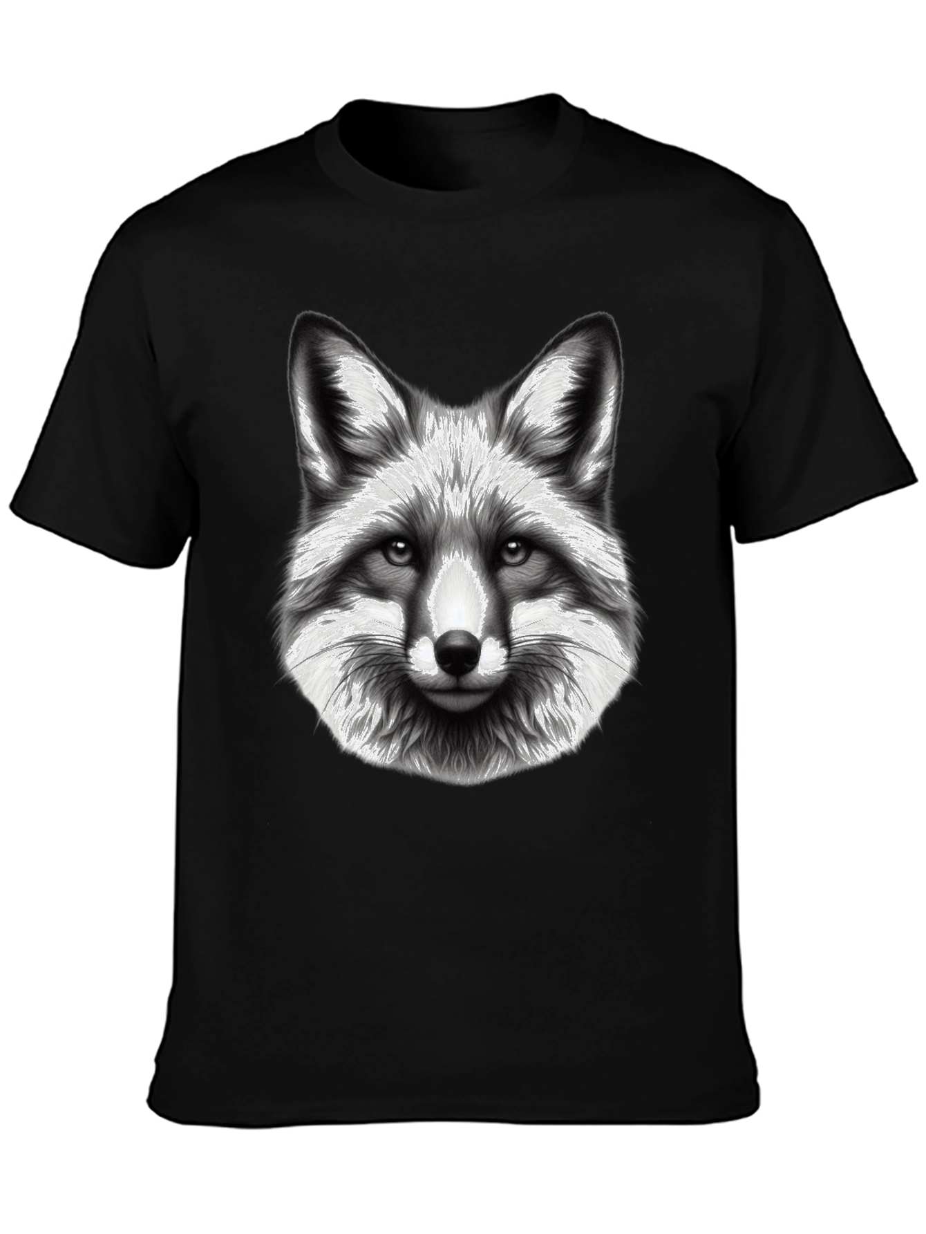 Black Fox Graphic Tee - Black Cotton Blend T-Shirt view 3
