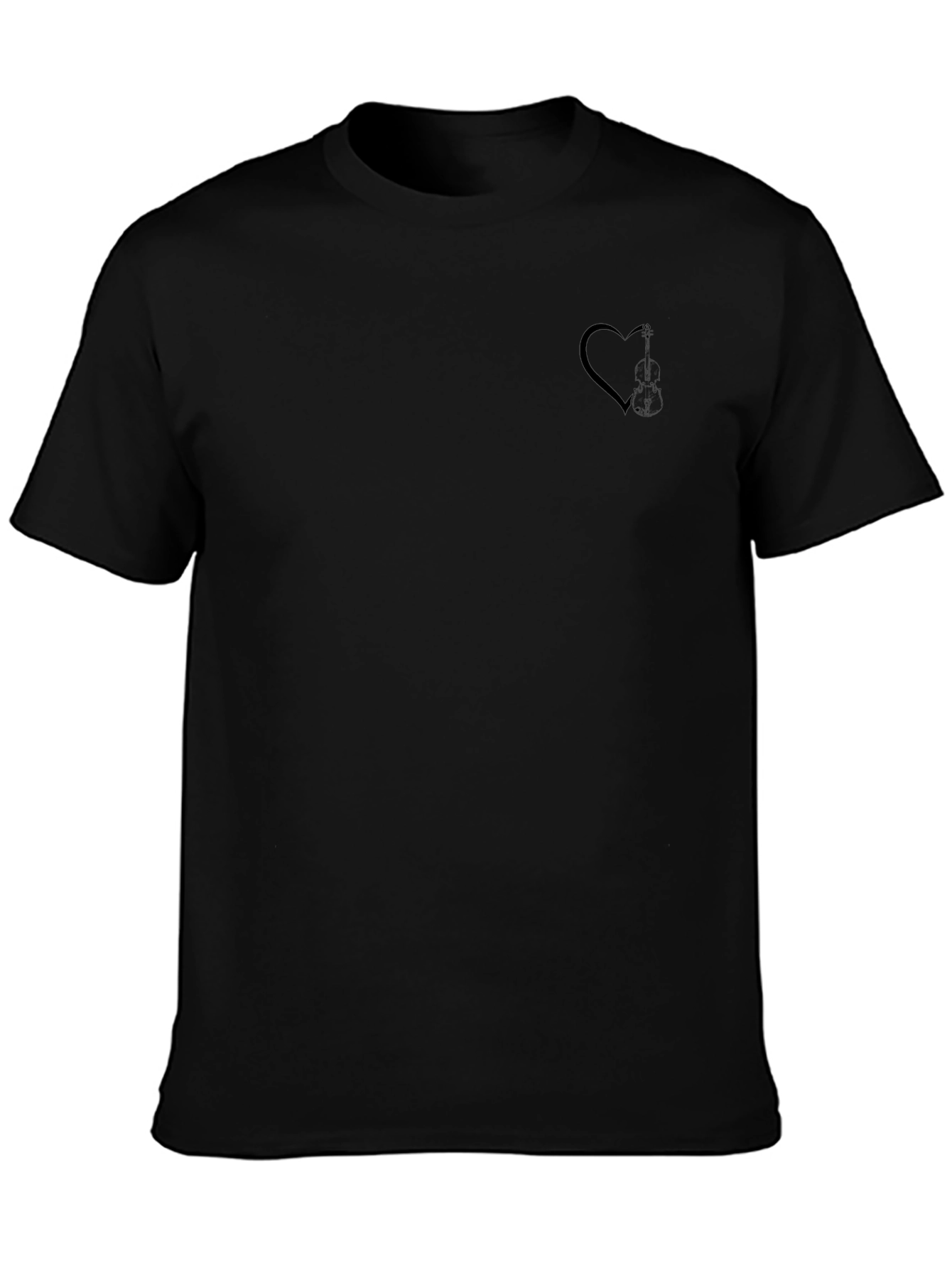 Black Black Heart Graphic Tee - Modern Casual Style view 3