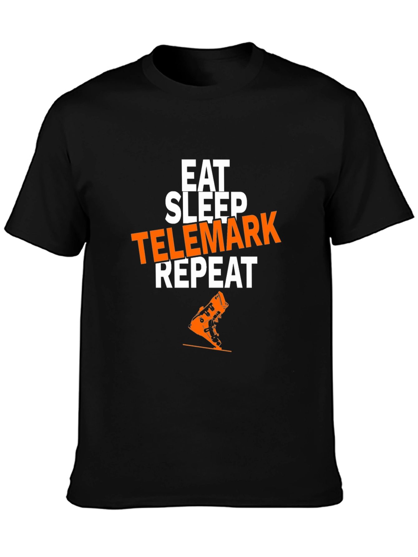 Black Eat Sleep Telemark Repeat T-Shirt view 3