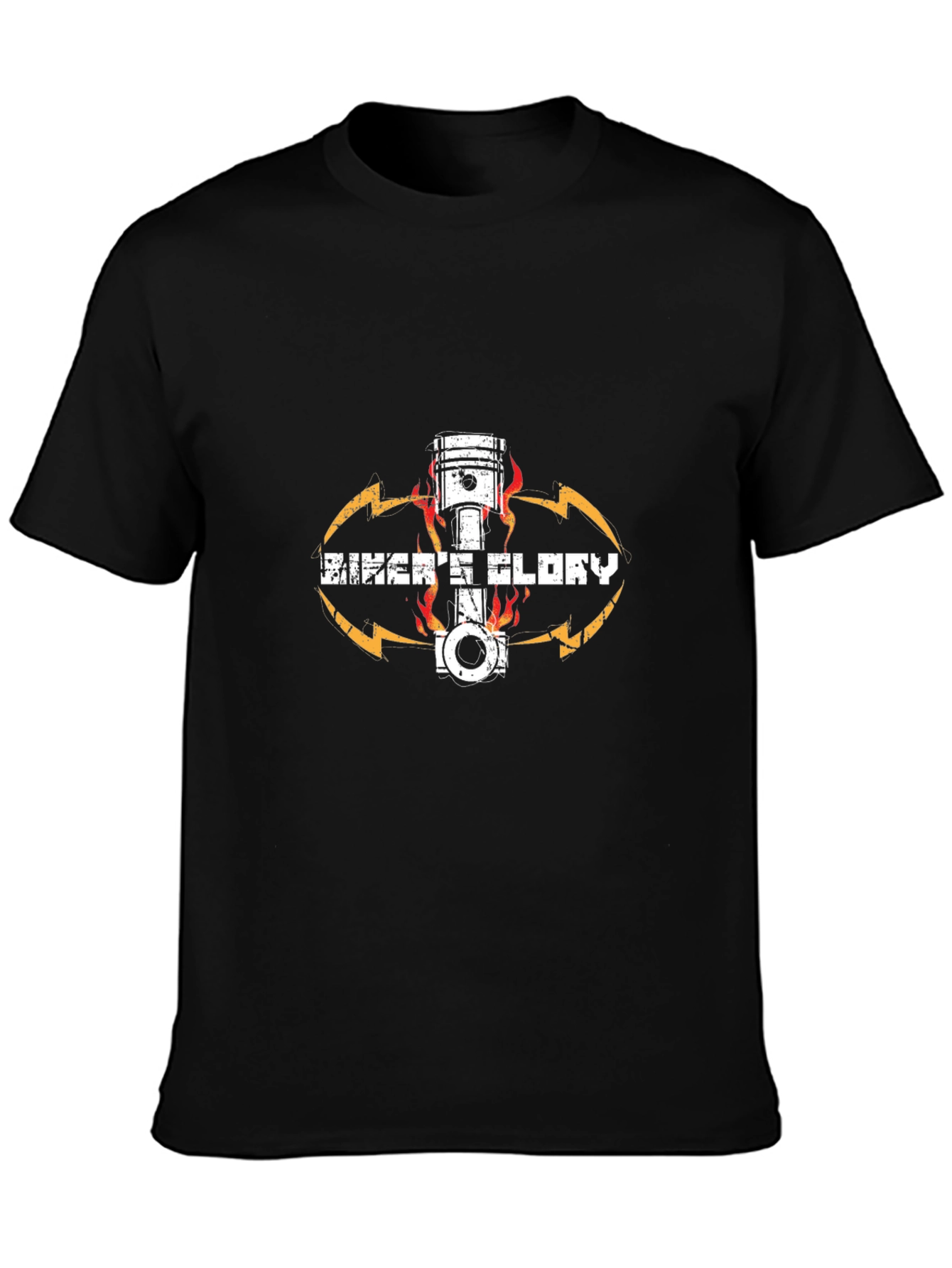 Black Biker's Glory Graphic Tee - Black view 3