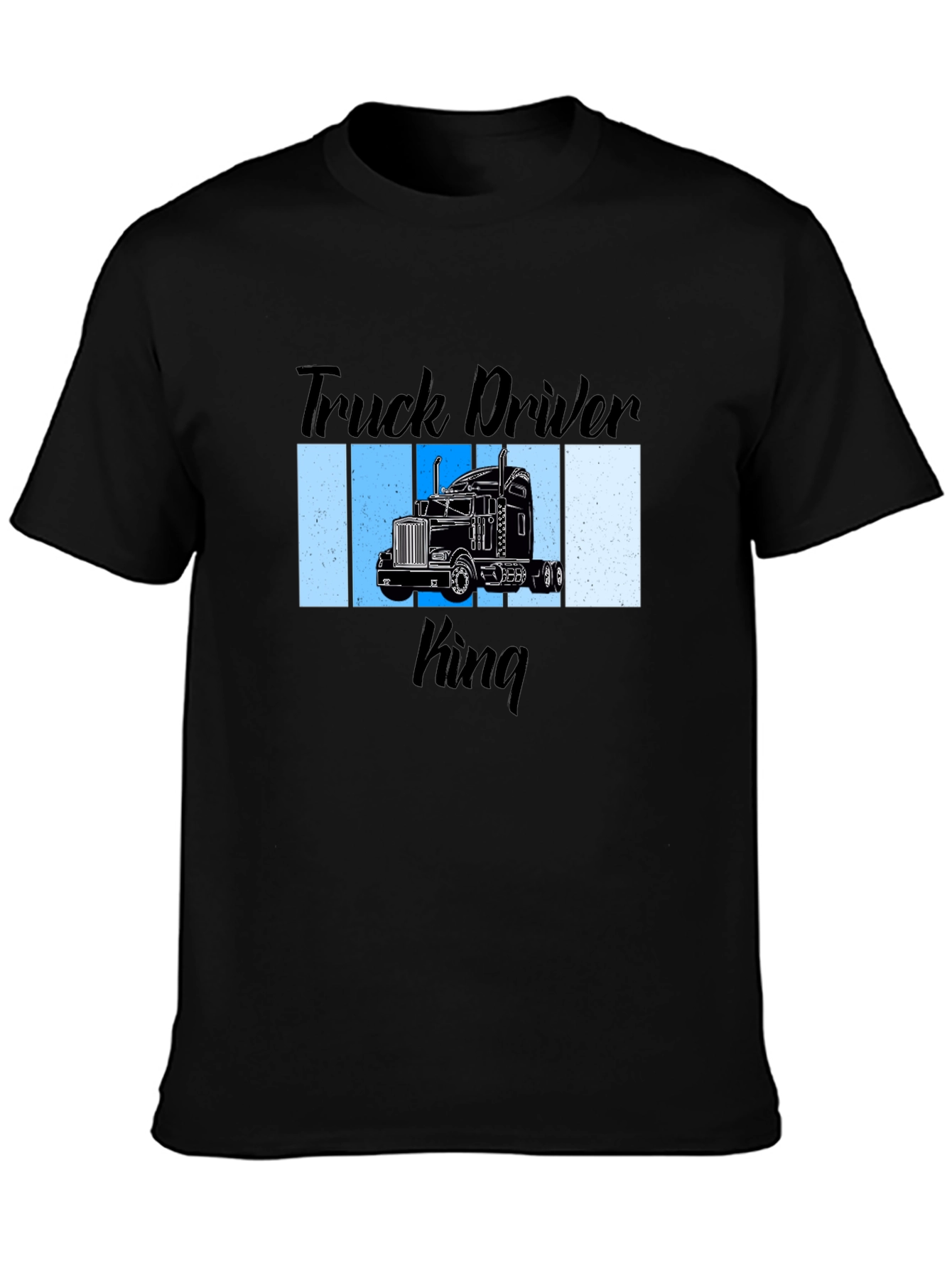 Black Truck Driver King Graphic T-Shirt view 3