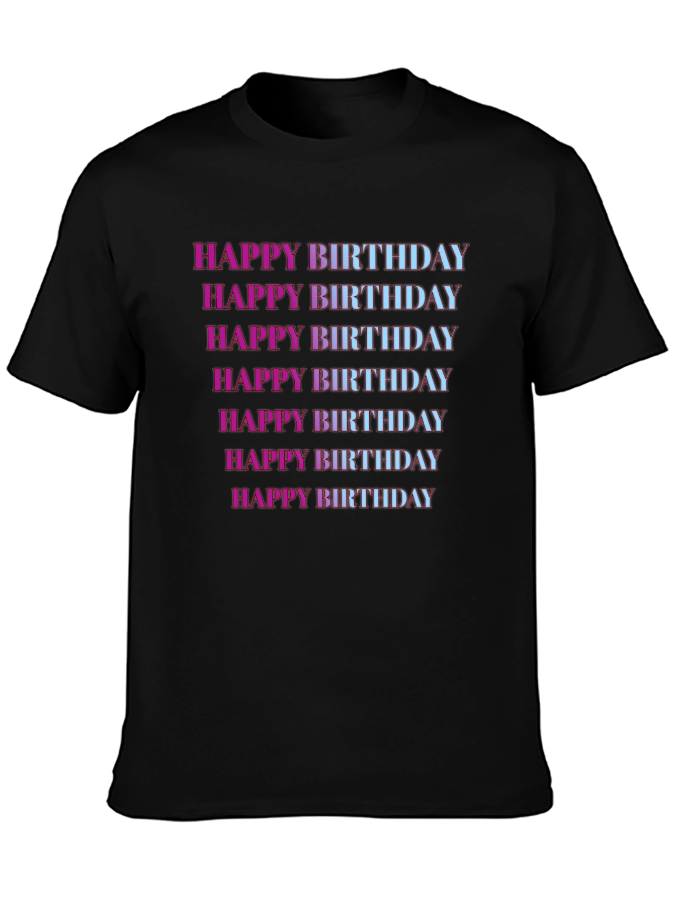Black Happy Birthday T-Shirt view 3