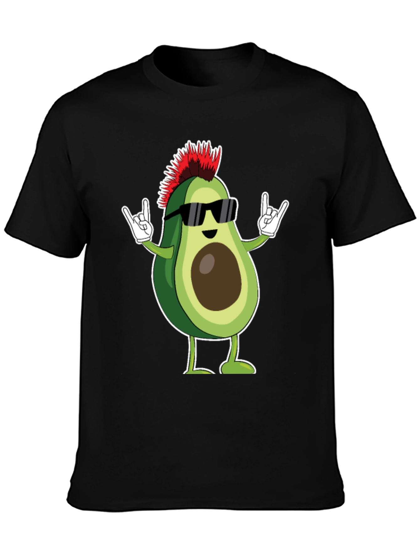 Black Punk Rock Avocado T-Shirt view 3