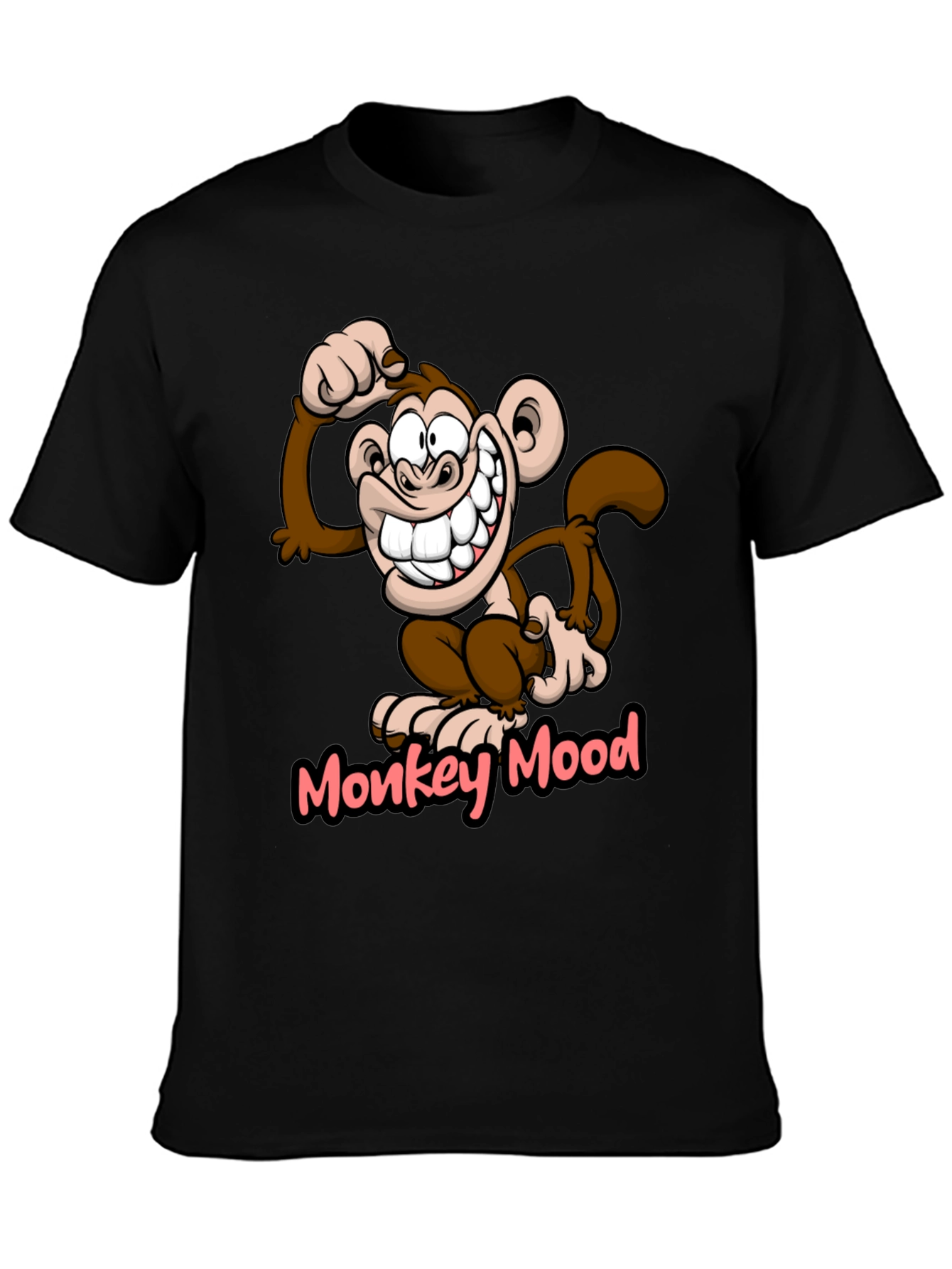 Black Monkey Mood Graphic T-Shirt - Fun Novelty Tee view 3