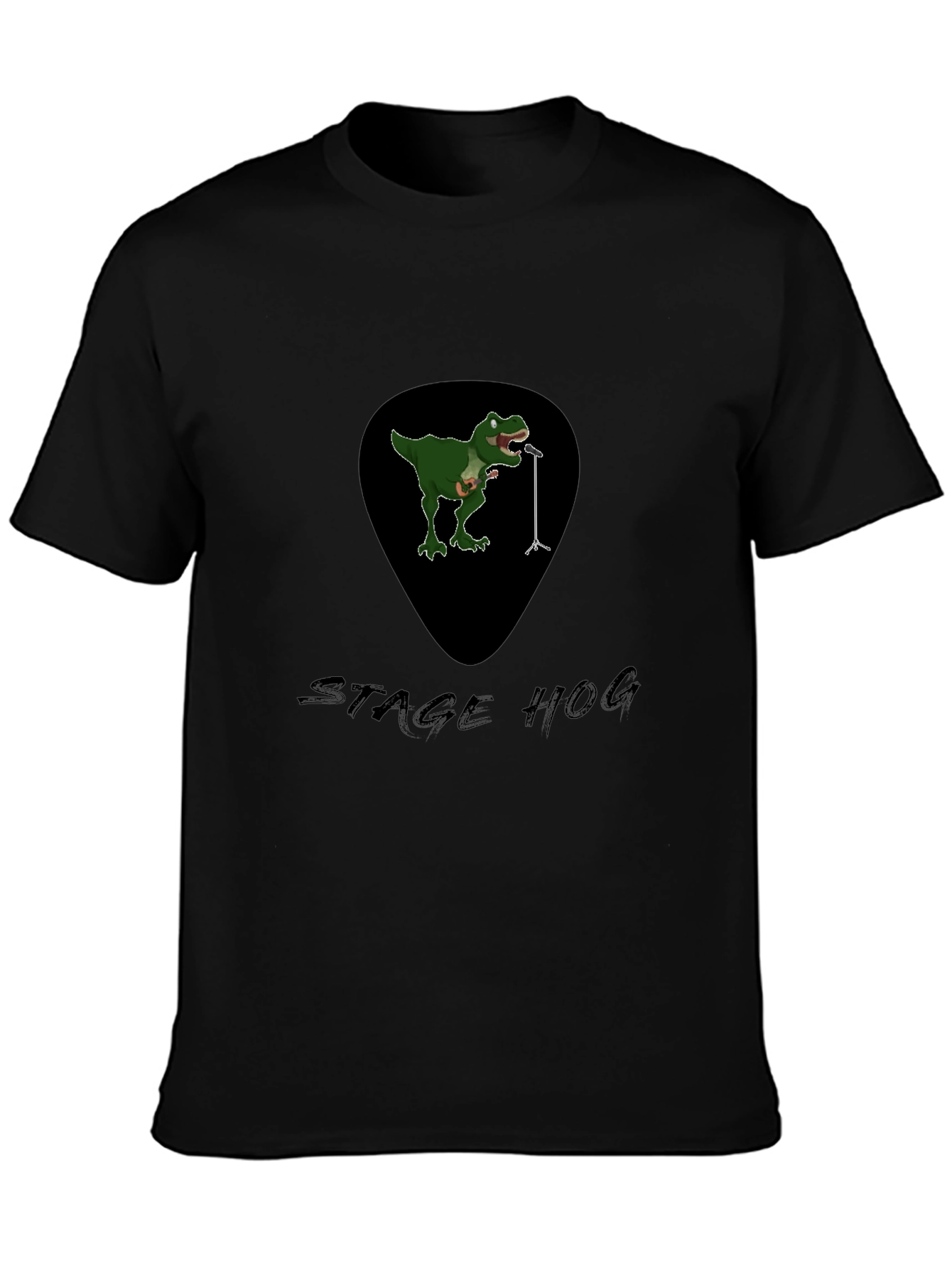 Black Stage Hog Dino T-Shirt - Black Graphic Tee view 3