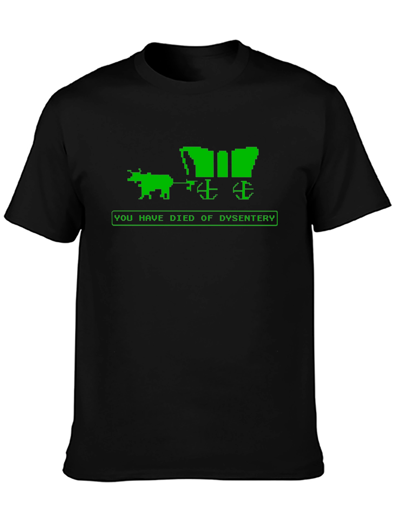 Black Oregon Trail Dysentery T-Shirt view 3