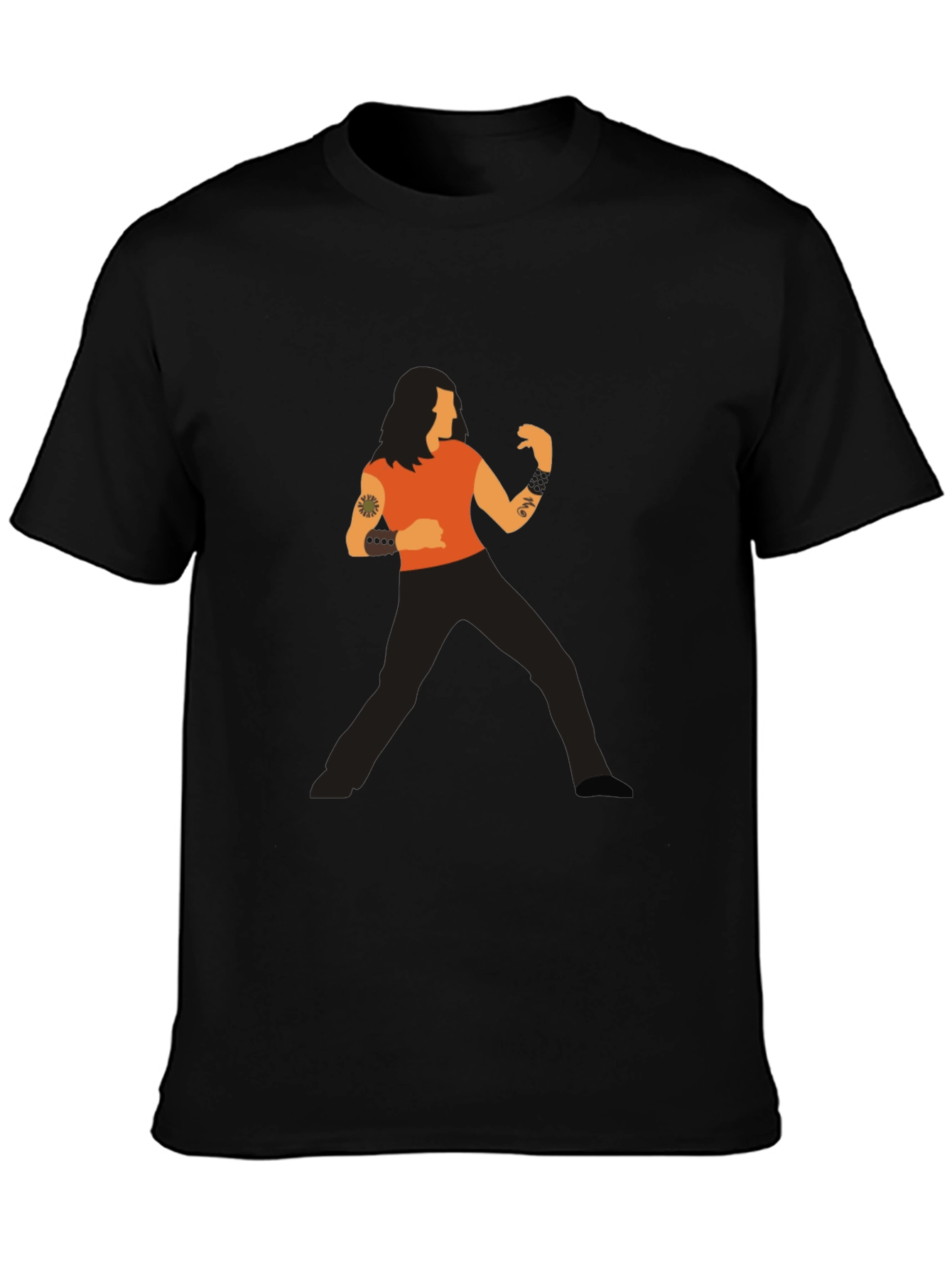 Black Cool Graphic Tee - Martial Arts Inspired view 3
