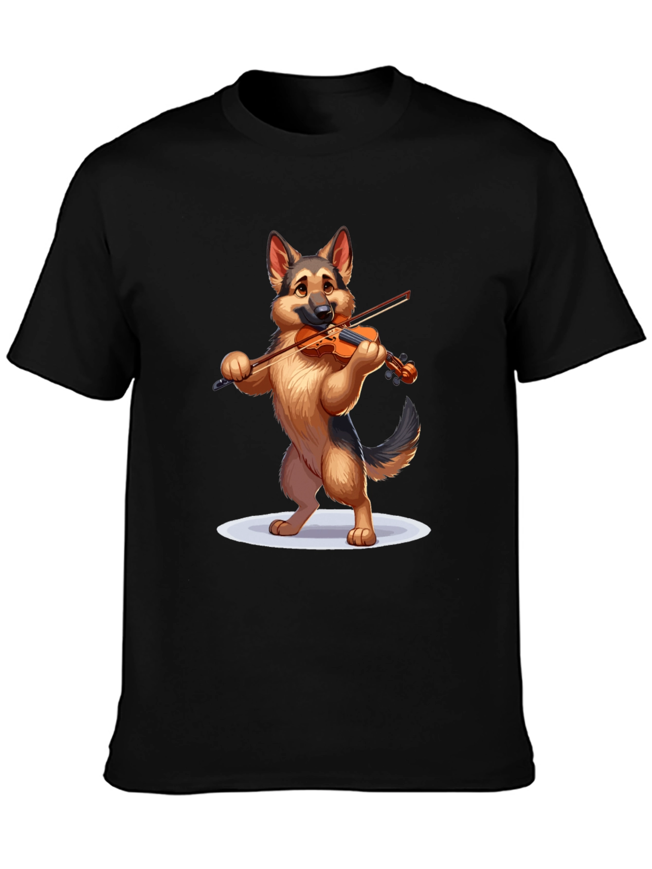 Black Dog Playing Violin Graphic T-Shirt view 3
