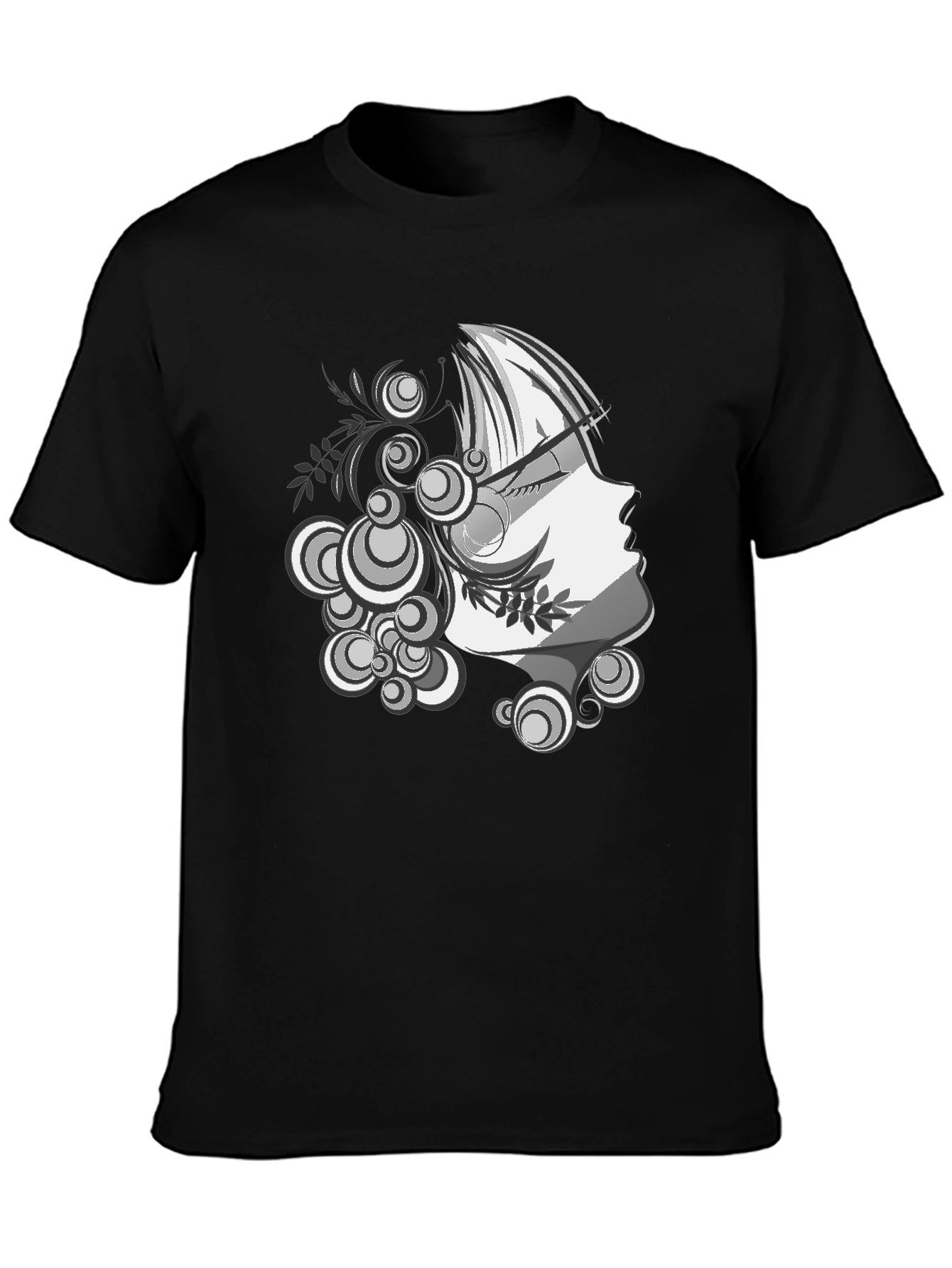 Black Modern Art Graphic Tee - Stylish Black T-Shirt view 3