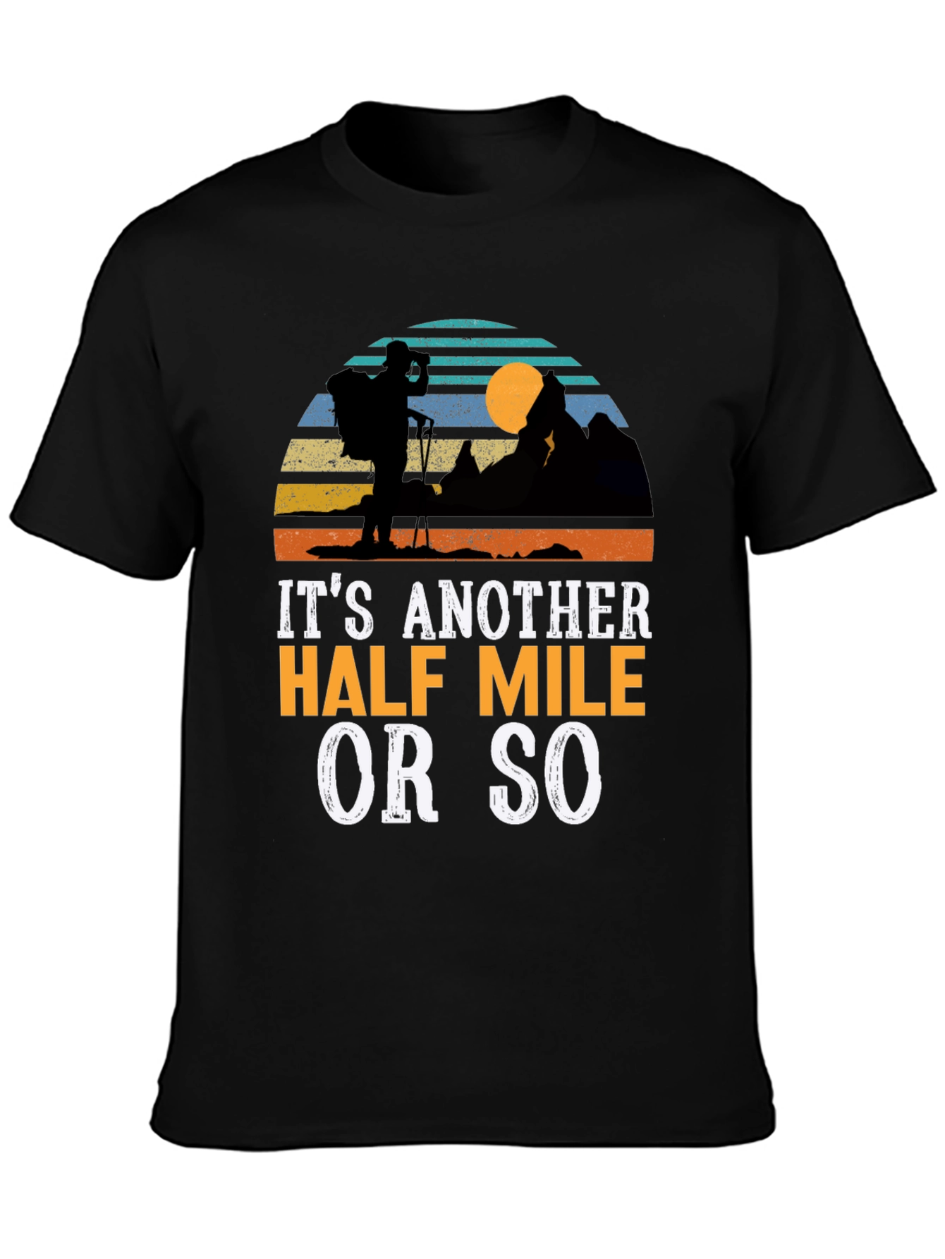Black Hiking Graphic T-Shirt - Another Half Mile view 3