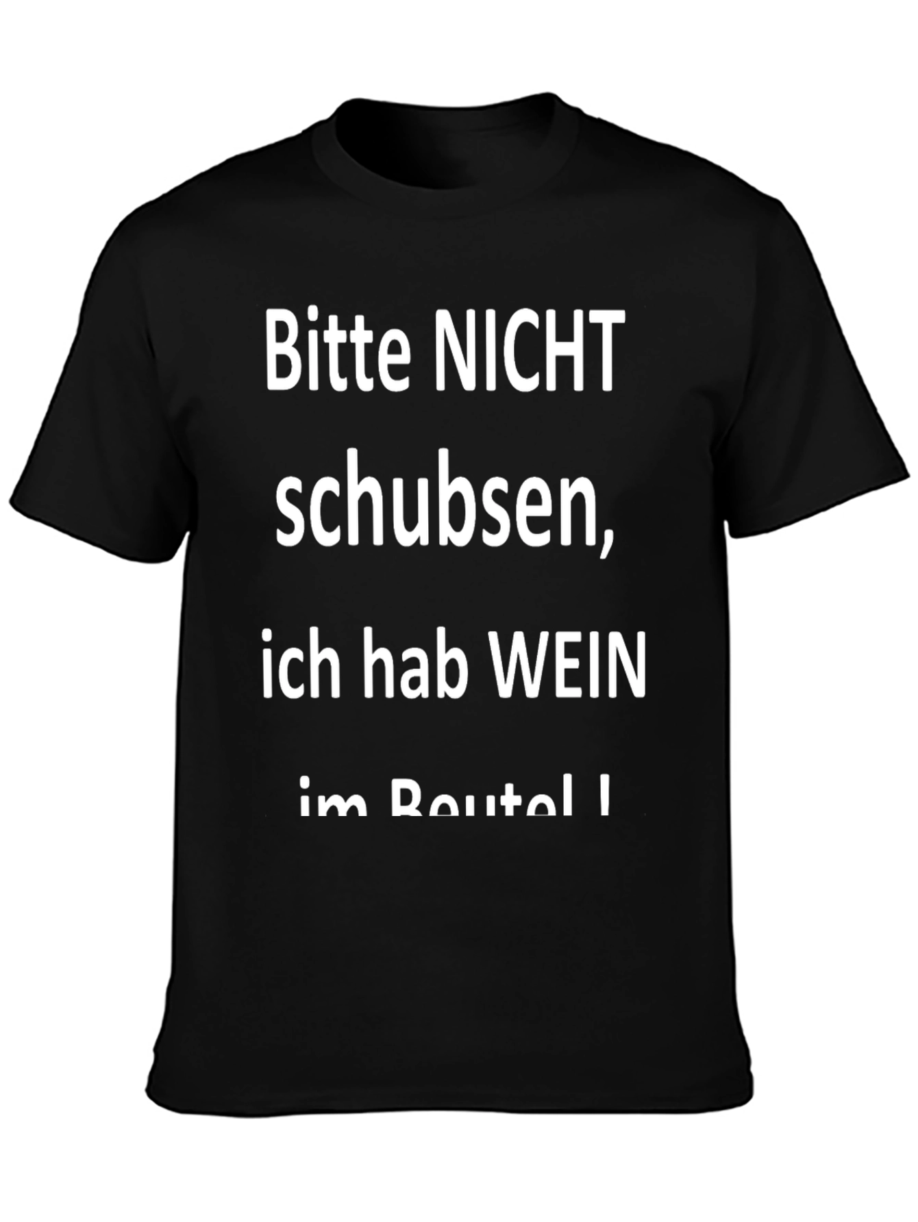 Black Funny Wine T-Shirt: Bitte NICHT schubsen! view 3