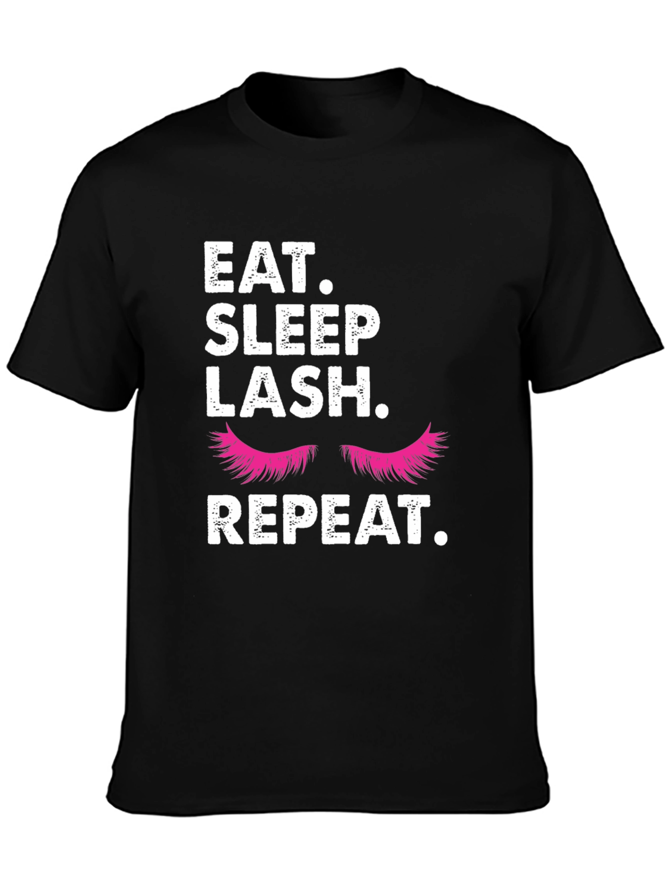 Black Eat, Sleep, Lash, Repeat T-Shirt view 3