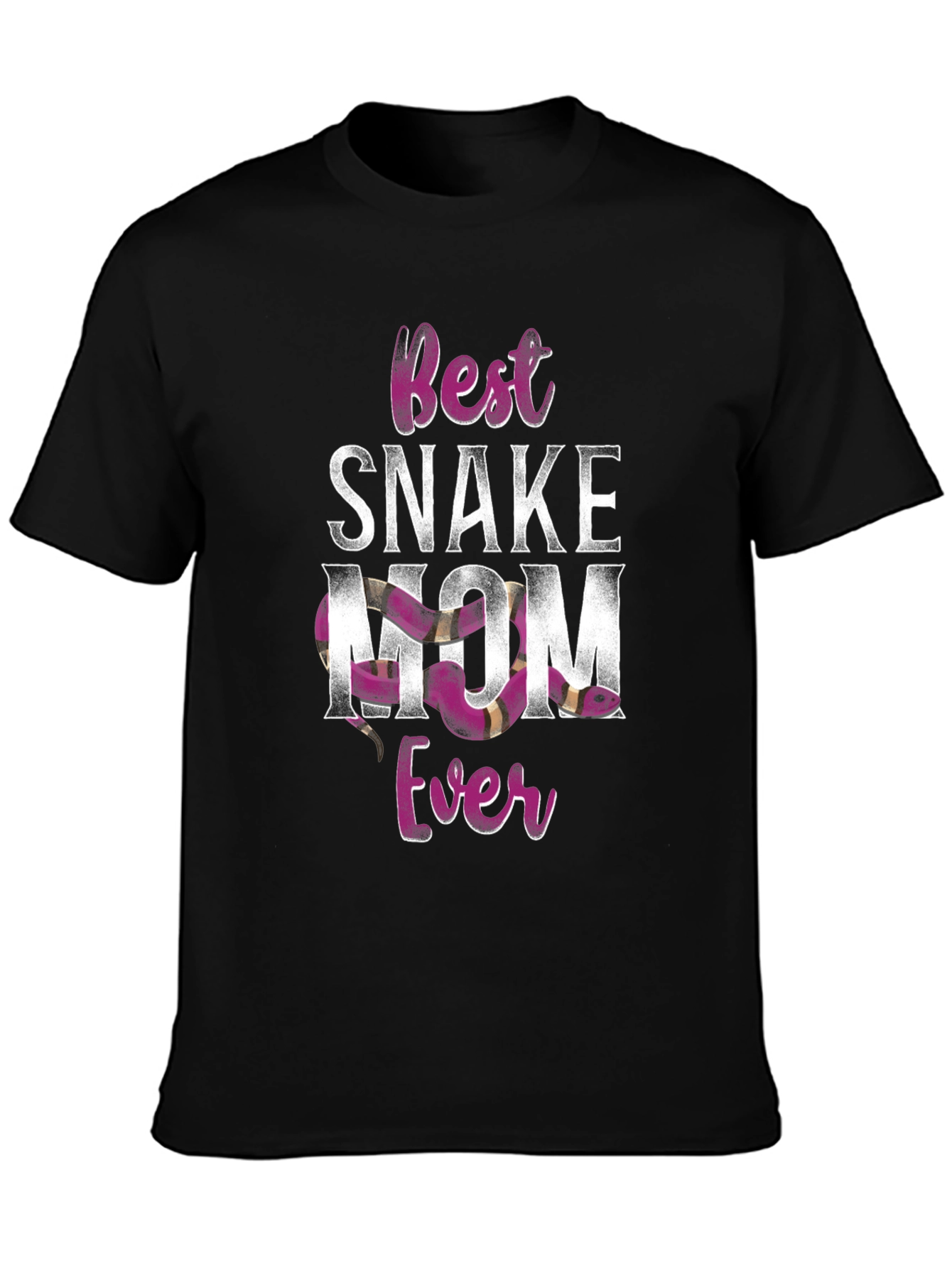 Black Best Snake Mom Ever T-Shirt view 3