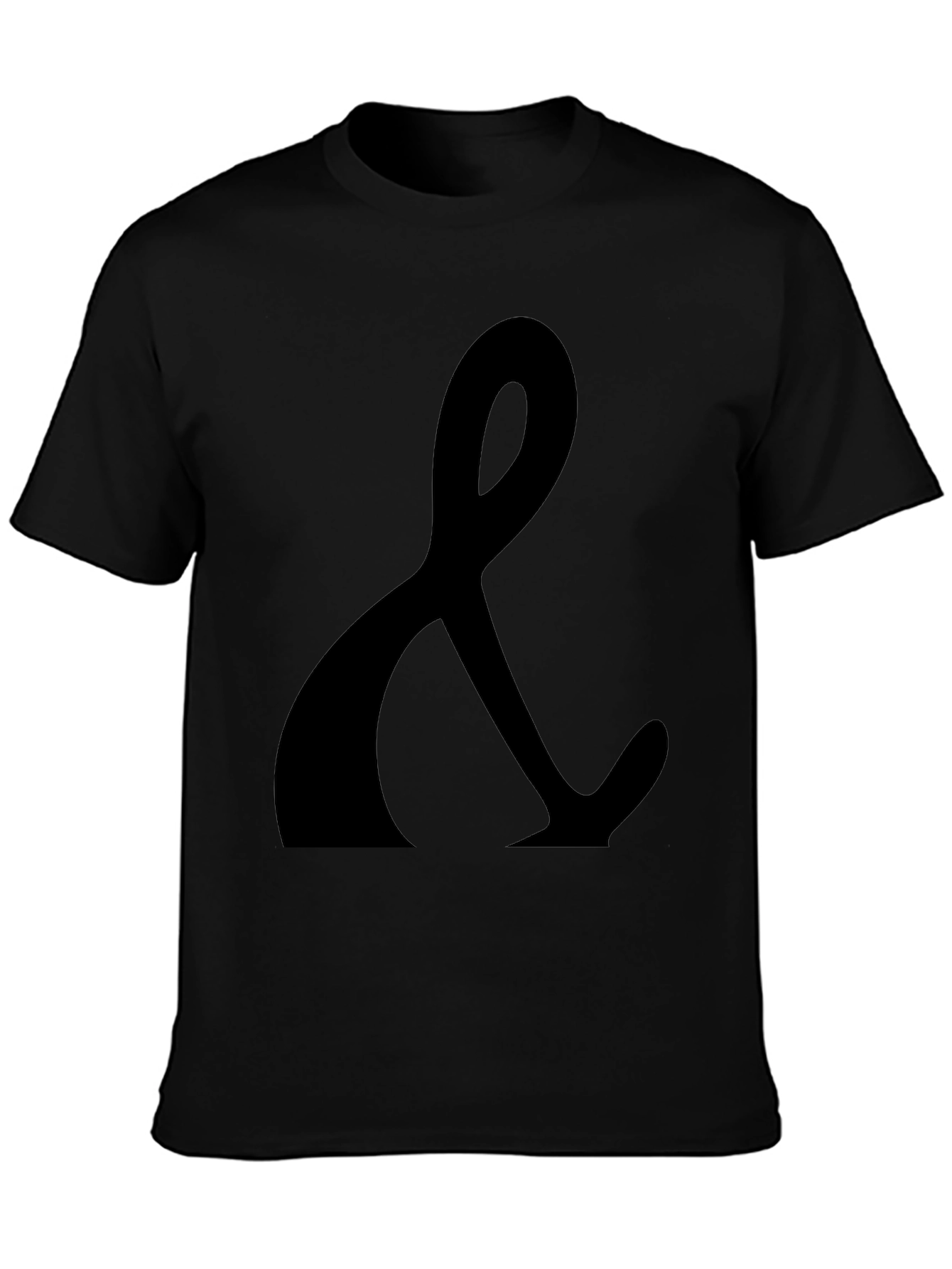 Black Black T-Shirt with Ampersand Print - Casual Style view 3