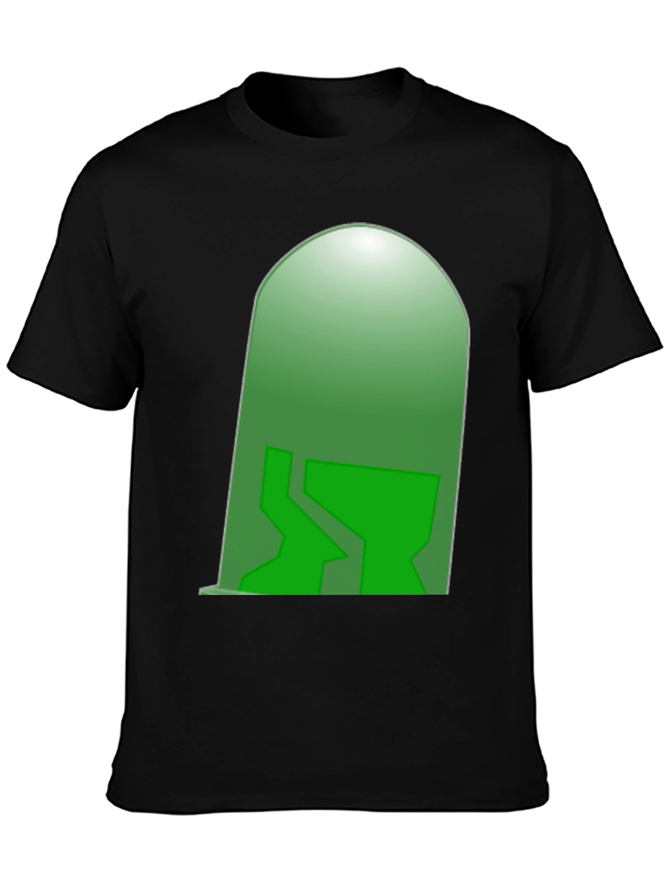 Black Green Tombstone T-Shirt - Unique Graphic Tee view 3