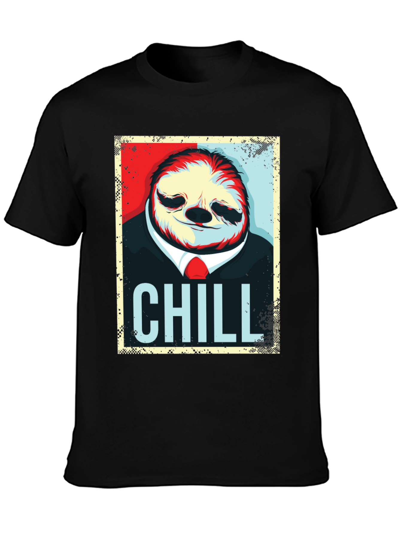 Black Chill Sloth Graphic T-Shirt - Relaxed Style view 3