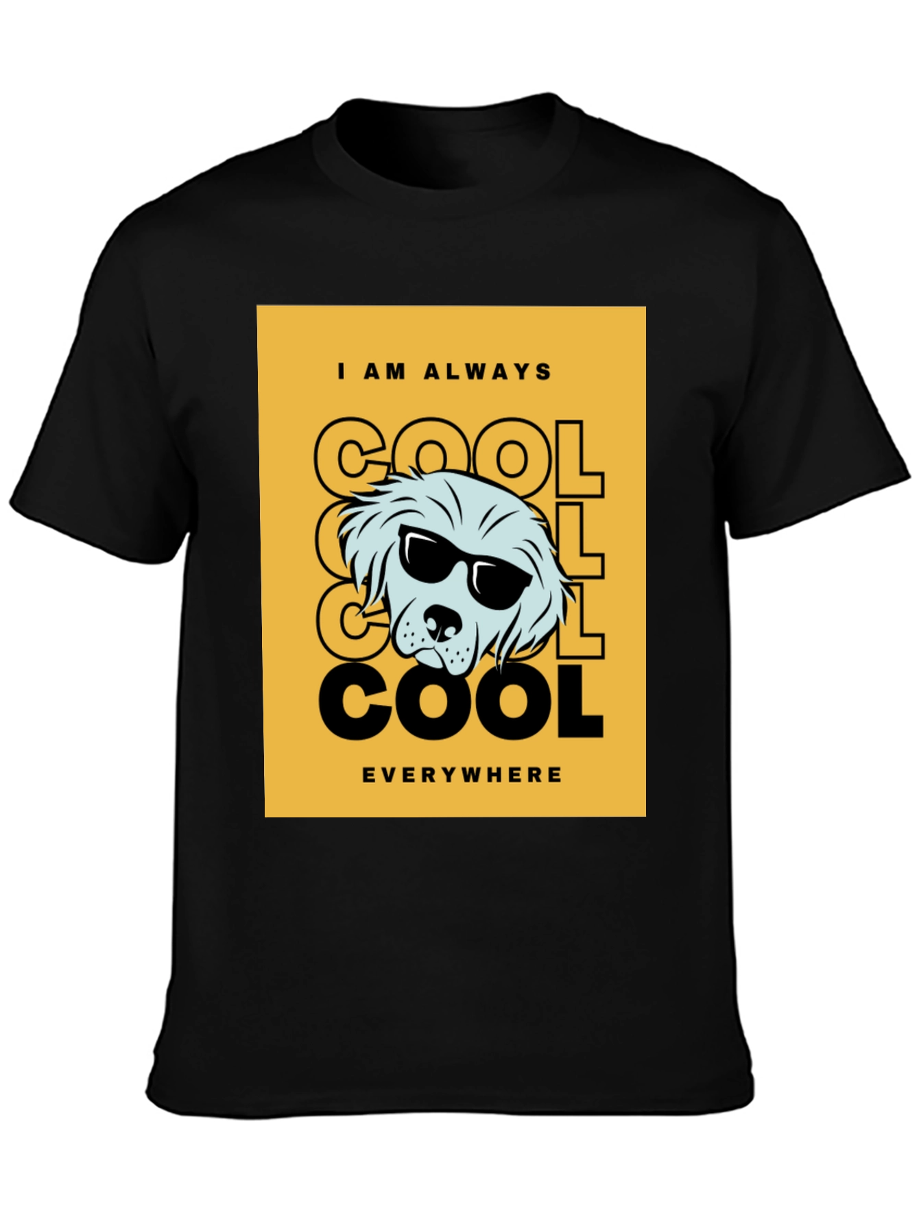 Black Cool Dog Graphic Tee - Trendy Black T-Shirt view 3