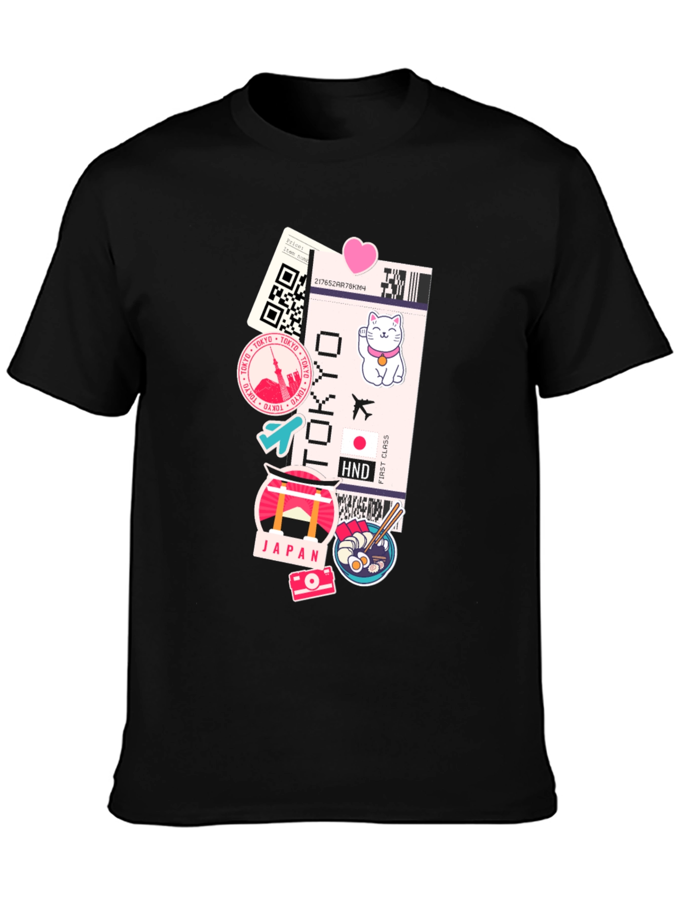 Black Tokyo Travel T-Shirt view 3