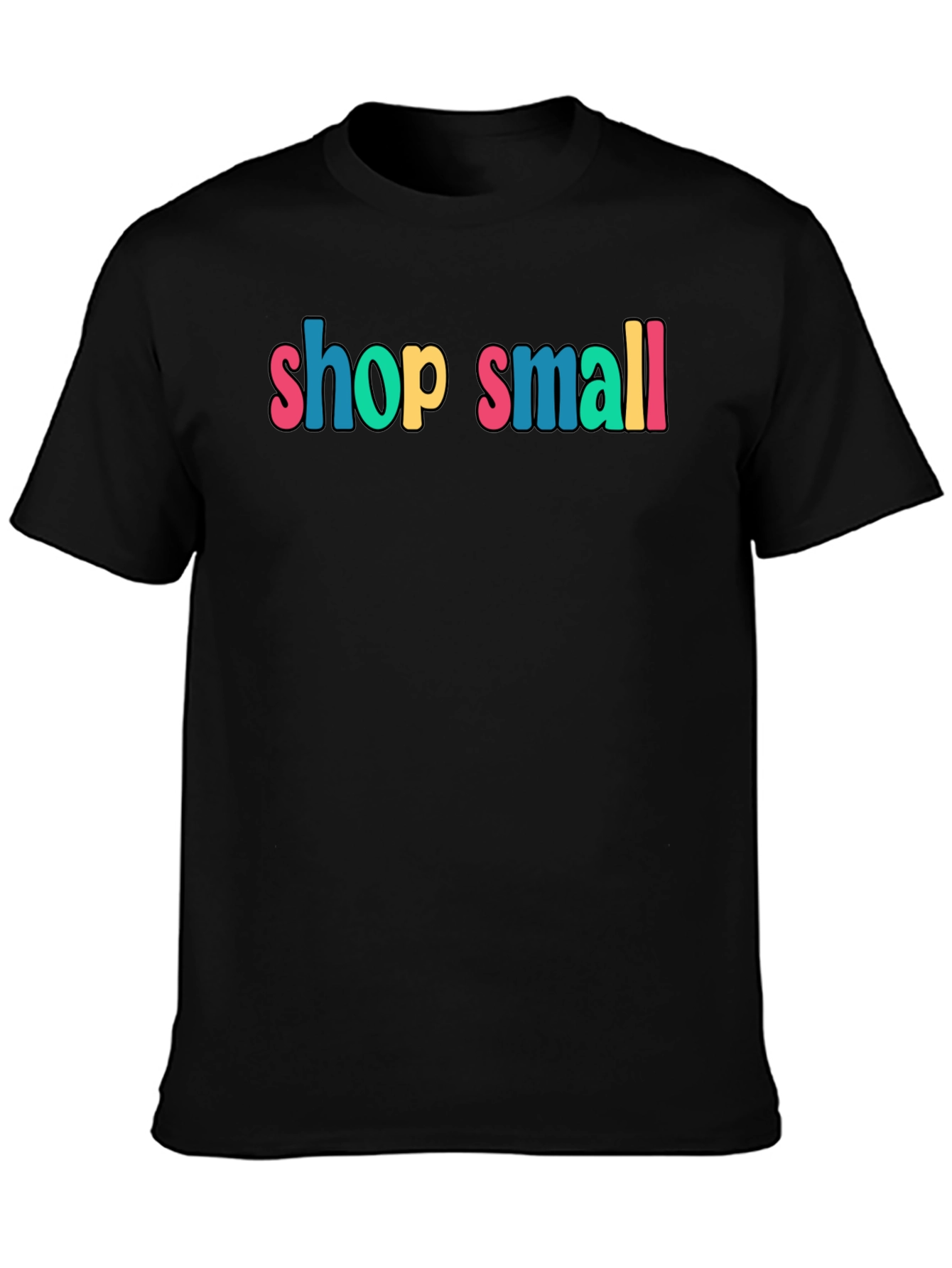 Black Shop Small Black Cotton Graphic Tee view 3