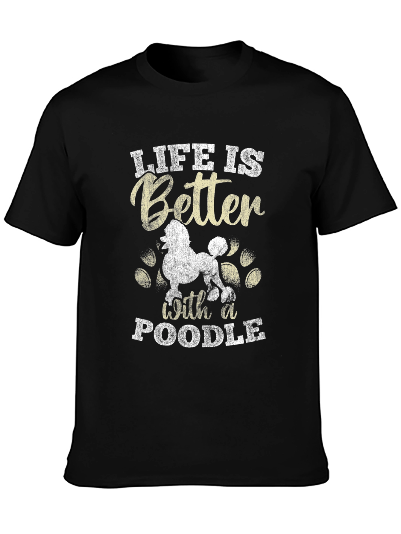 Black Life is Better with a Poodle Graphic Tee view 3