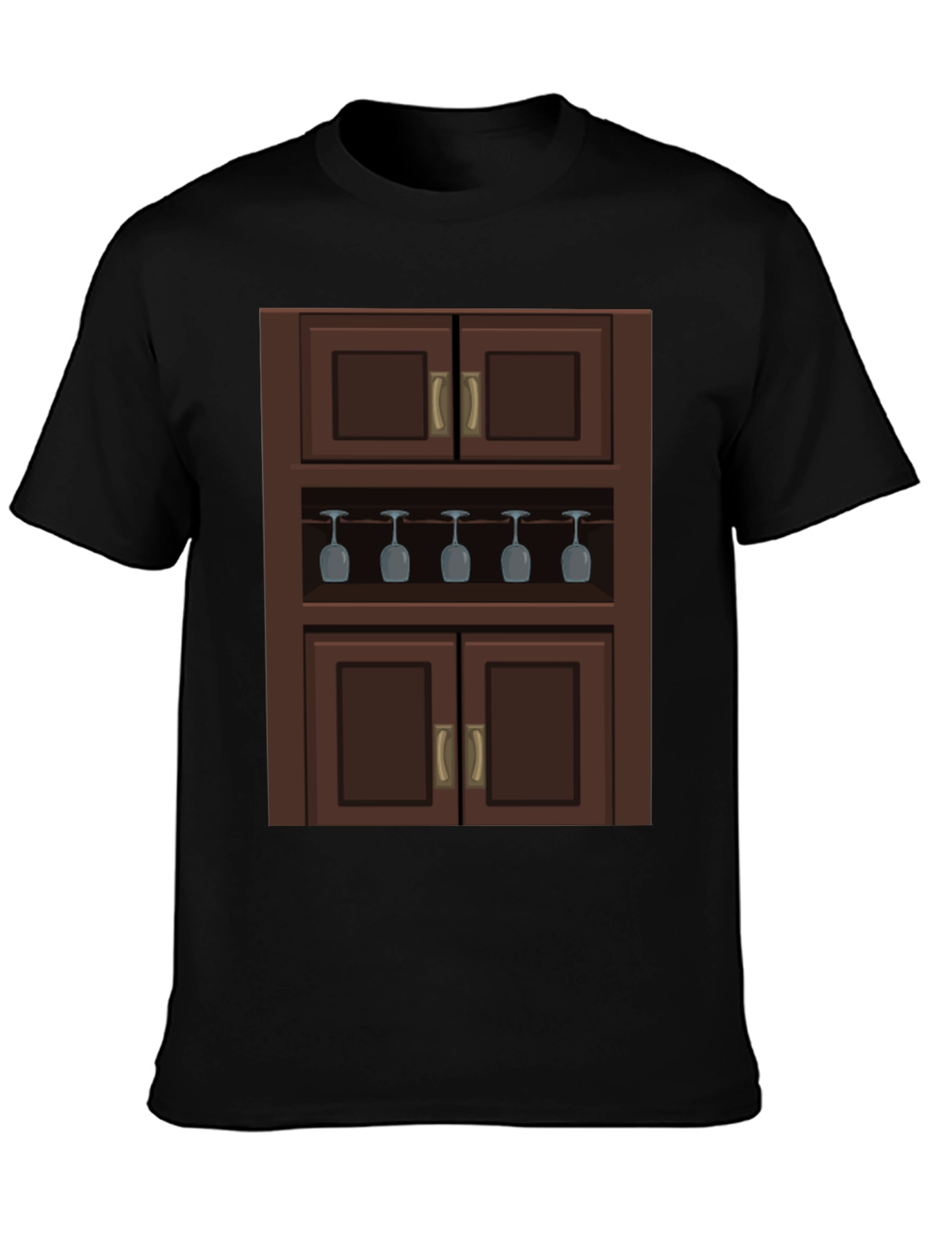 Black Novelty Bar Cabinet Graphic T-Shirt view 3