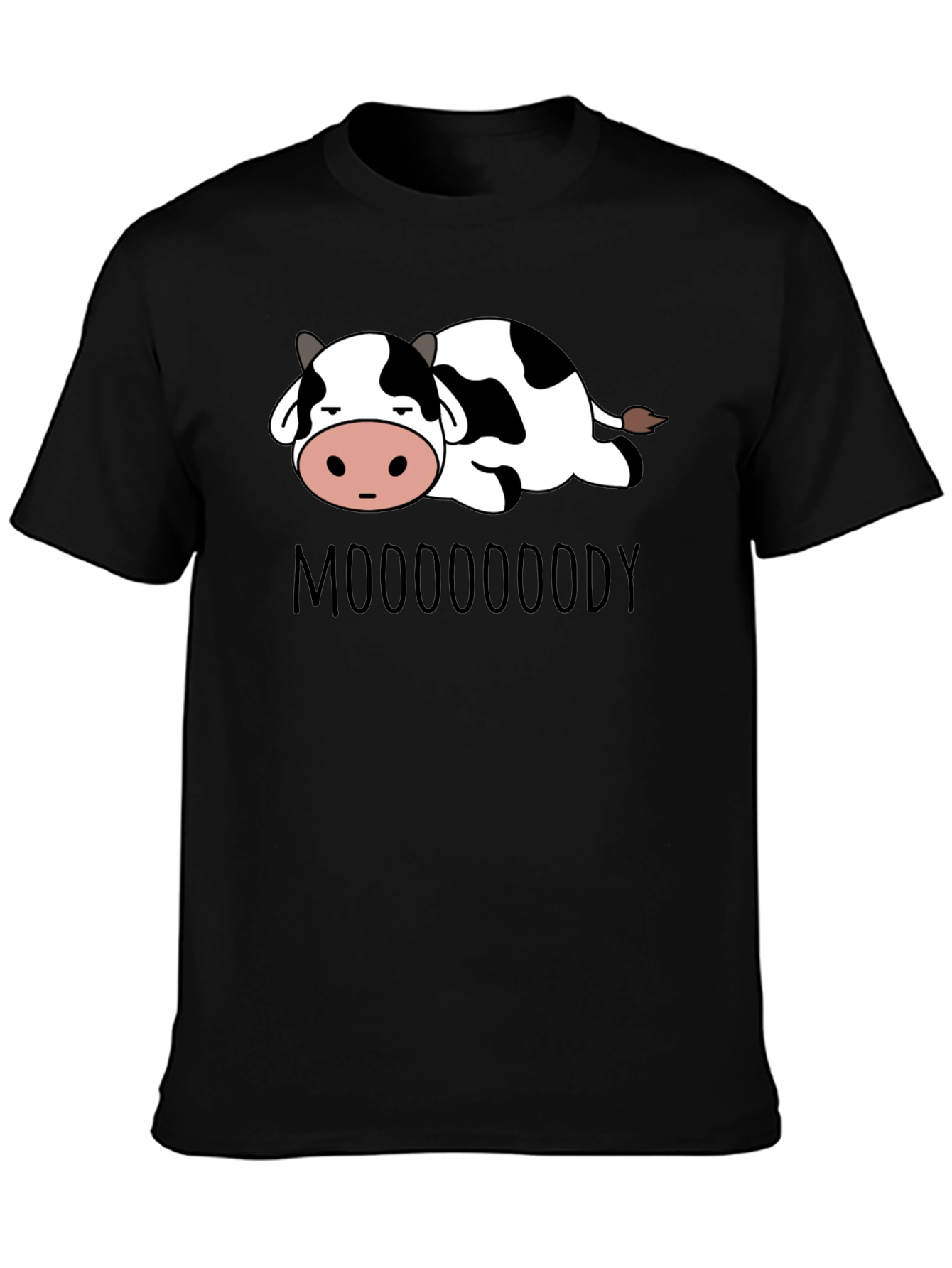 Black Mooooody Cow Graphic Tee - Soft Cotton Blend view 3