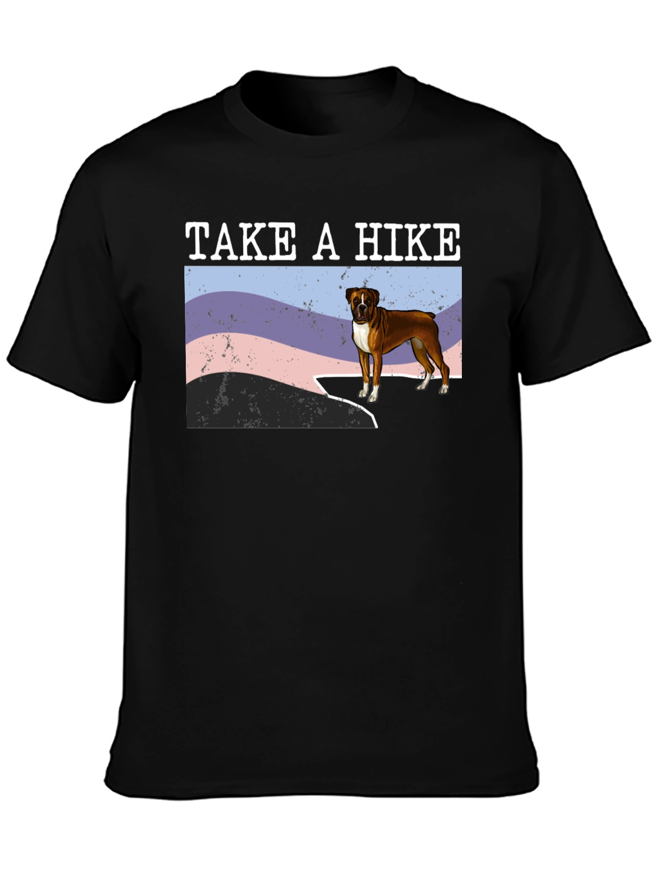 Black Take A Hike Boxer Dog T-Shirt view 3
