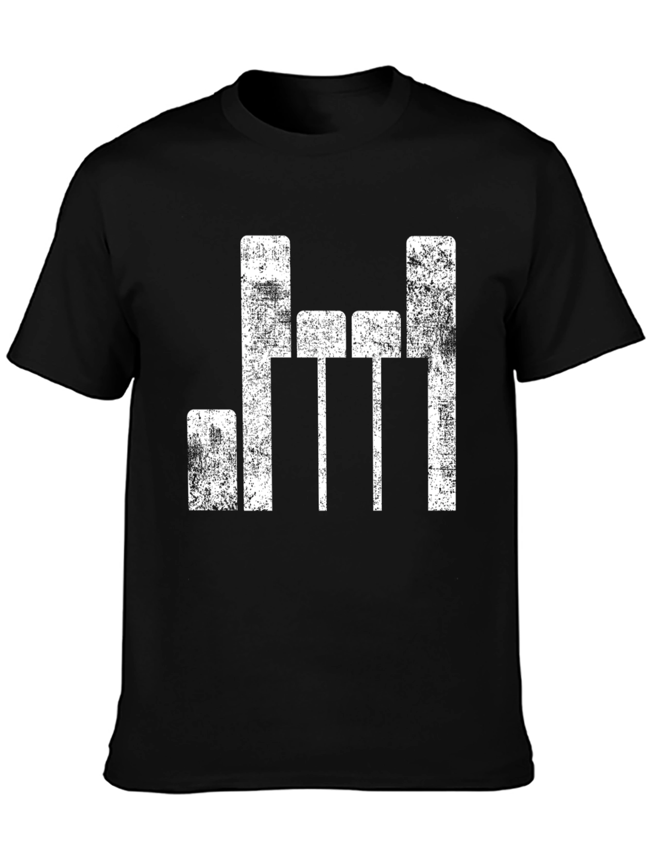 Black Distressed Equalizer Graphic T-Shirt view 3