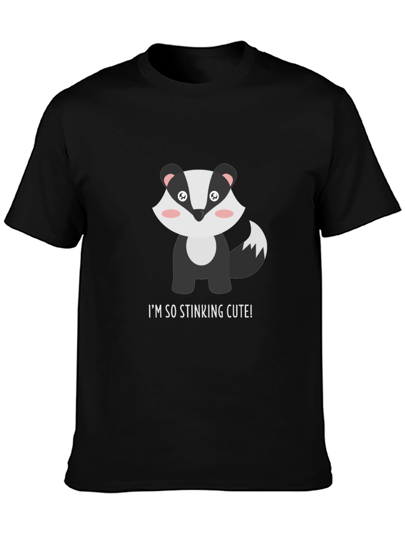 Black Cute Badger T-Shirt - "I'm So Stinking Cute!" view 3