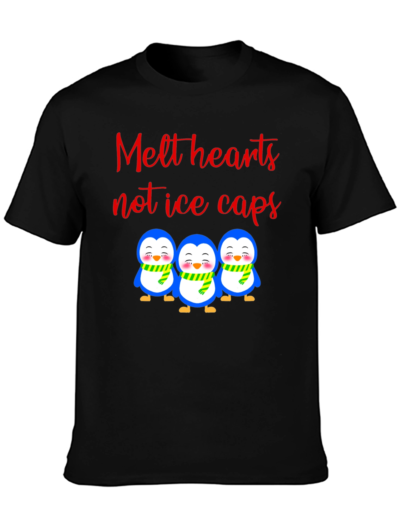 Black Melt Hearts Penguin T-Shirt view 3