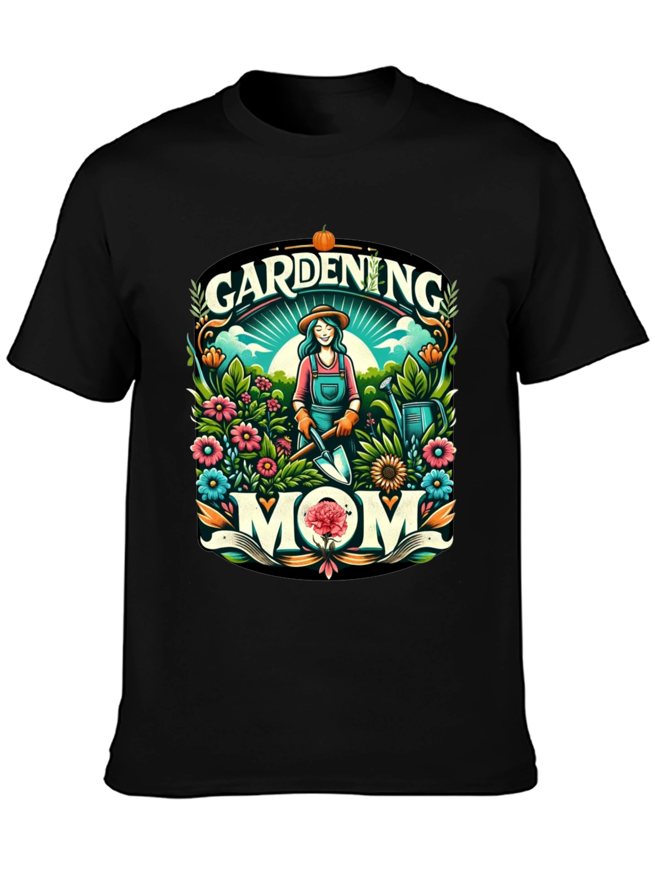 Gardening Mom Graphic Tee - Black Cotton Blend - 3