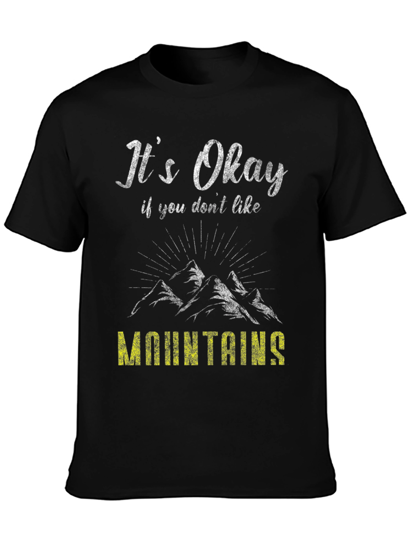 Black It's Okay Mountains Graphic Tee view 3