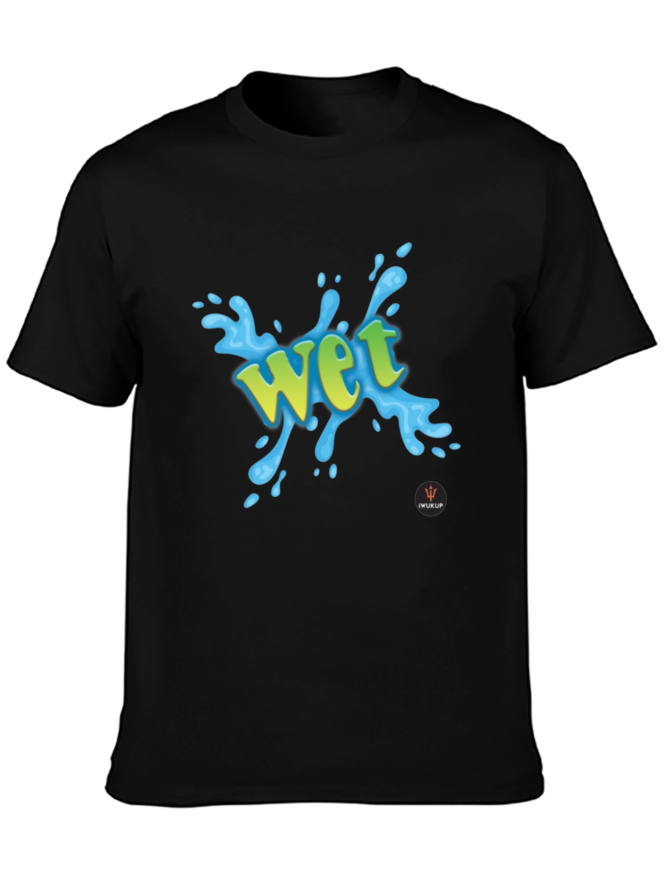 Black Wet Graphic Print Black T-Shirt view 3