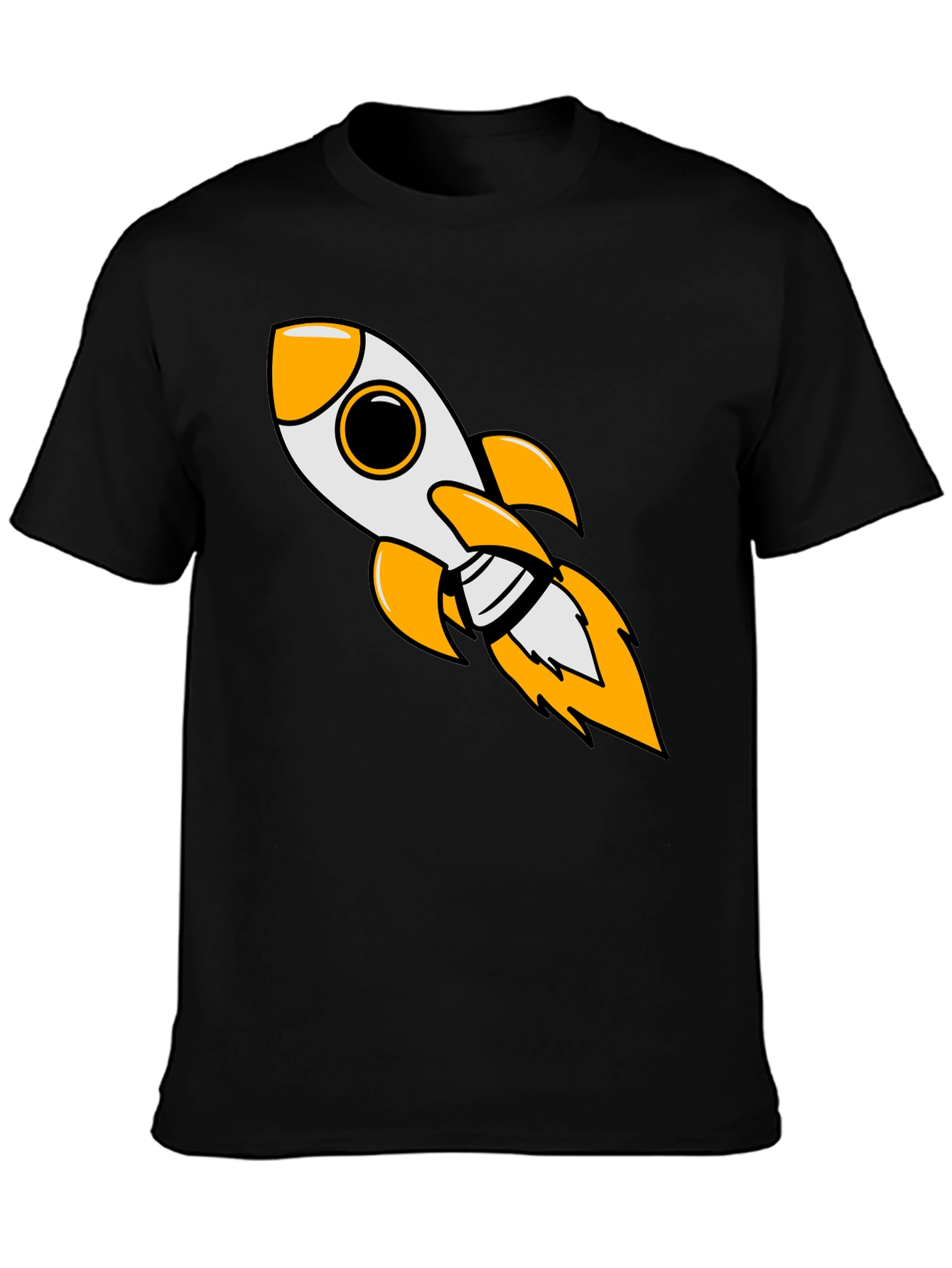 Black Rocket Blast Men's Black Graphic Tee view 3