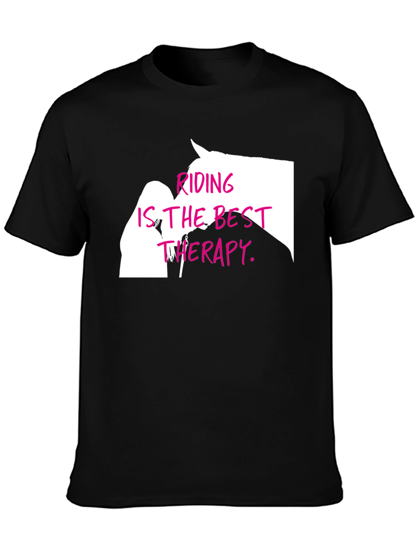 Black Riding Is The Best Therapy T-Shirt view 3