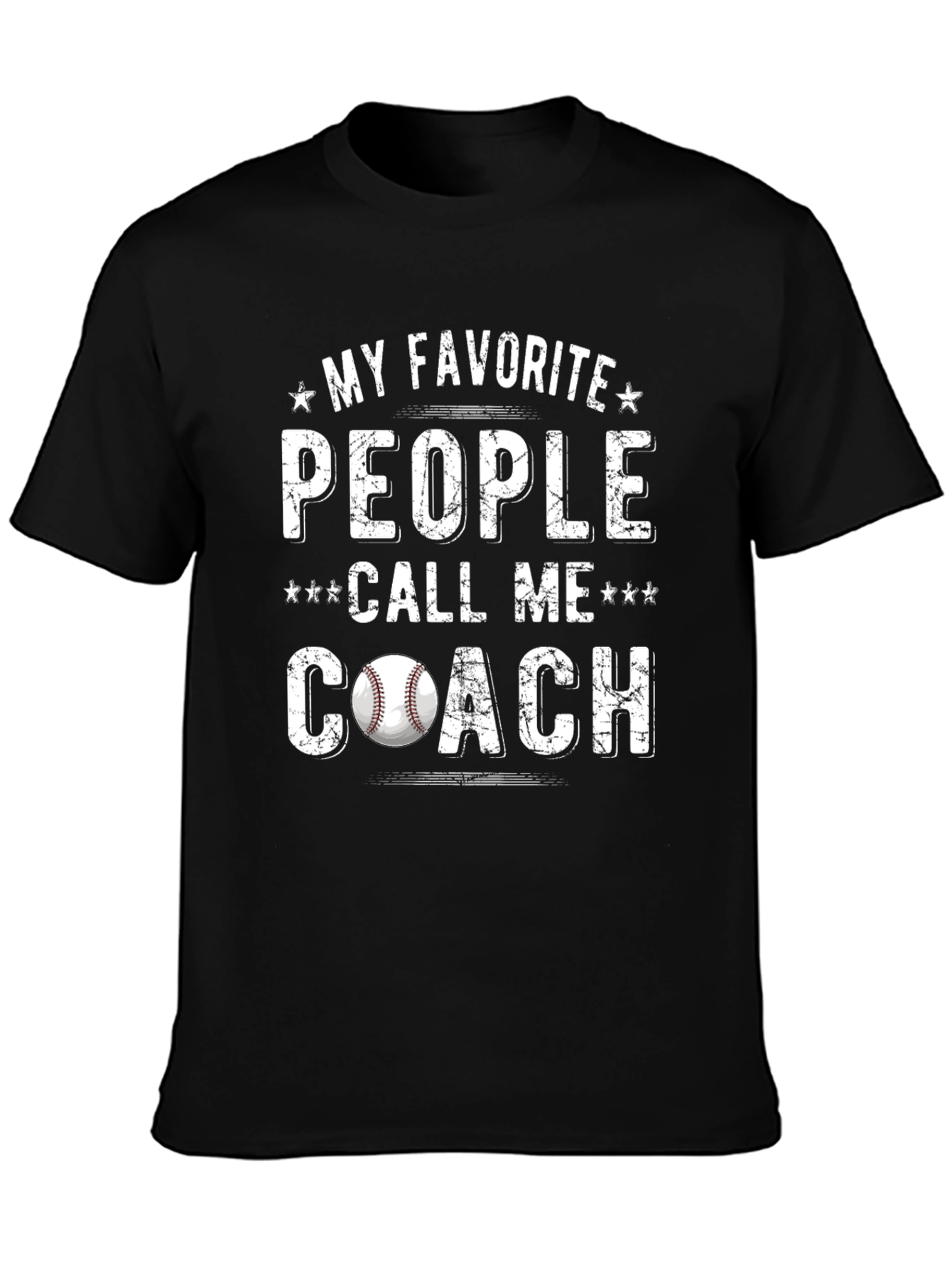 Black My Favorite People Call Me Coach Baseball T-Shirt view 3