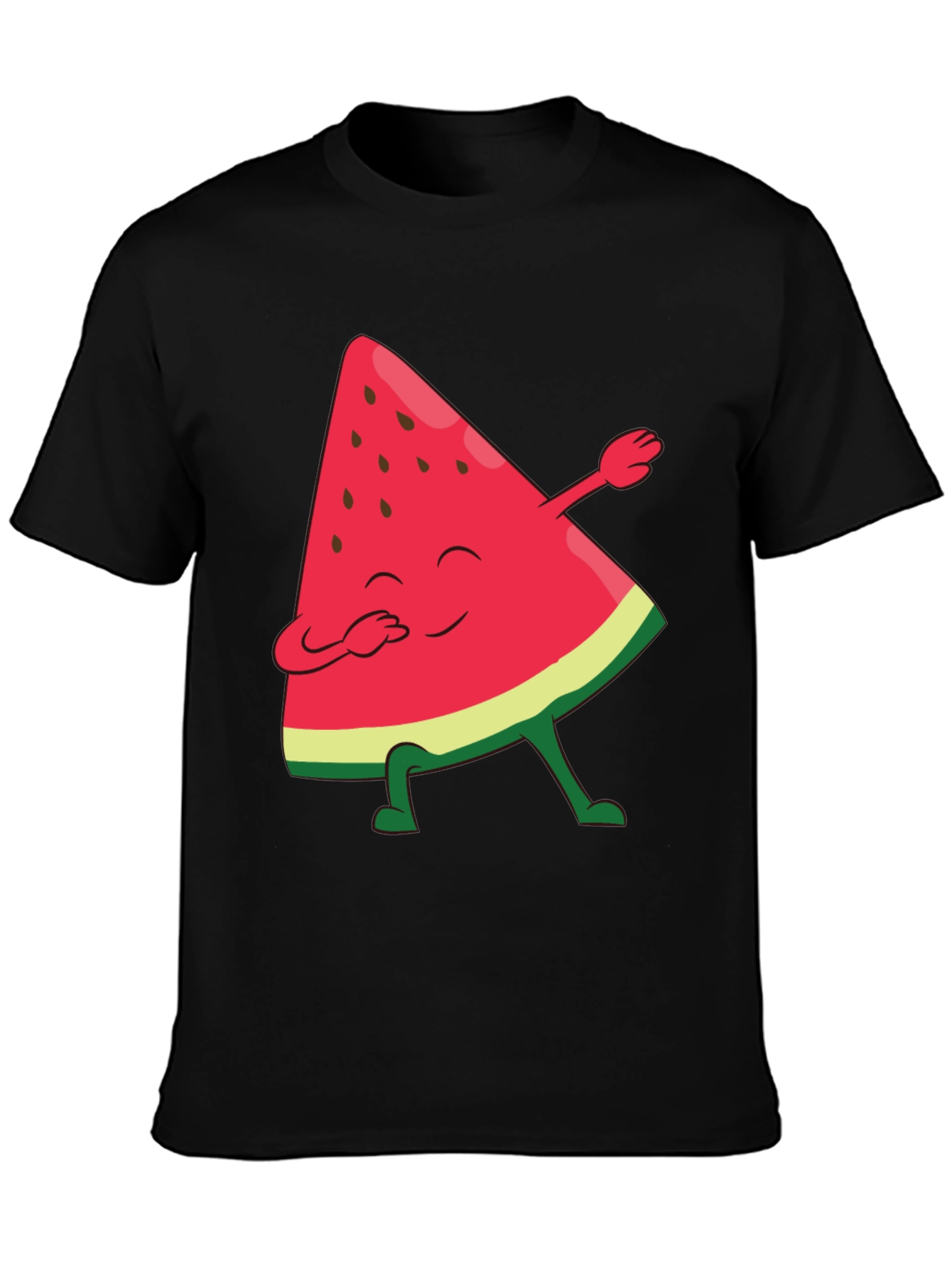 Black Watermelon Dab Funny Graphic Tee view 3