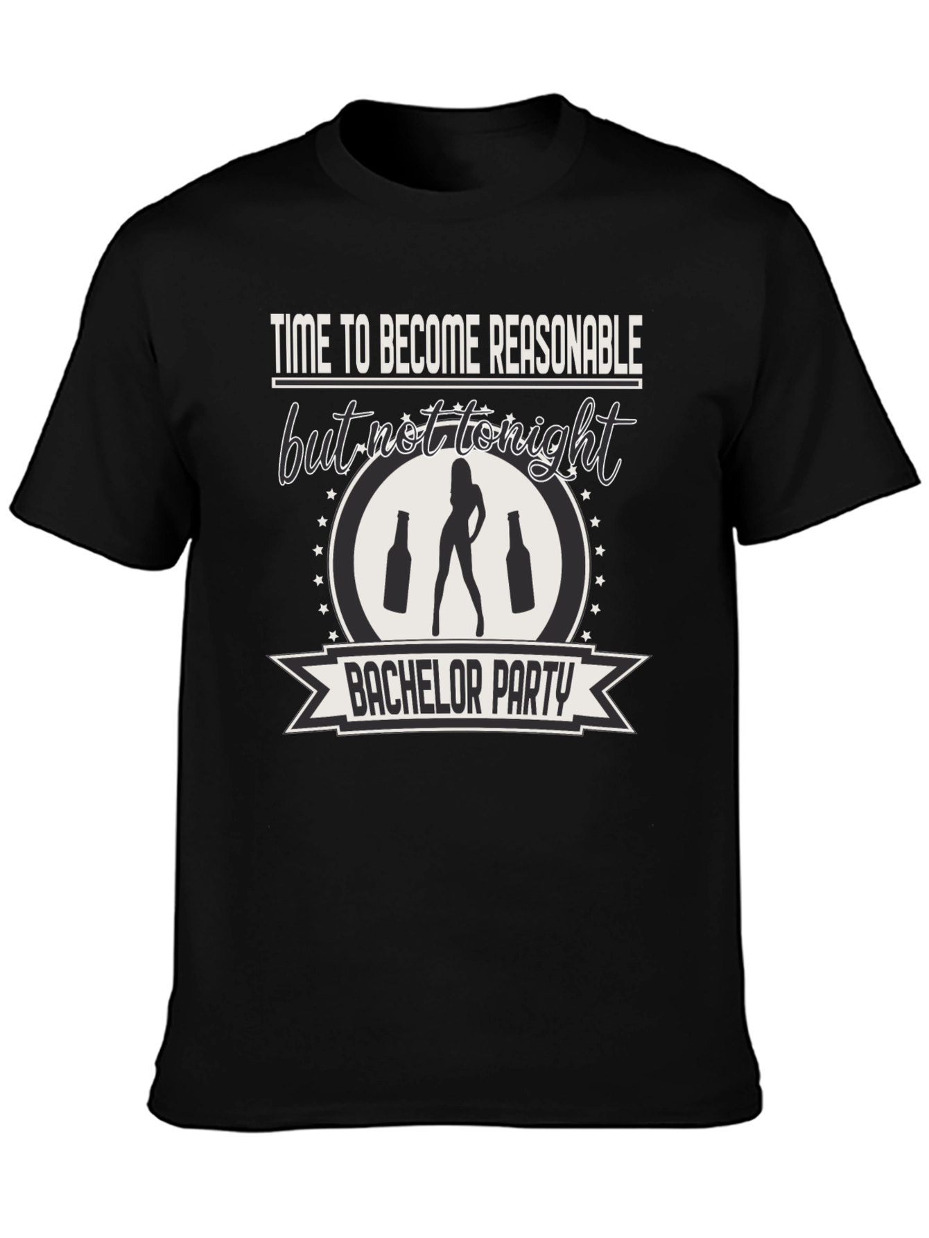 Black Bachelor Party Tee: Time to Become Unreasonable! view 3