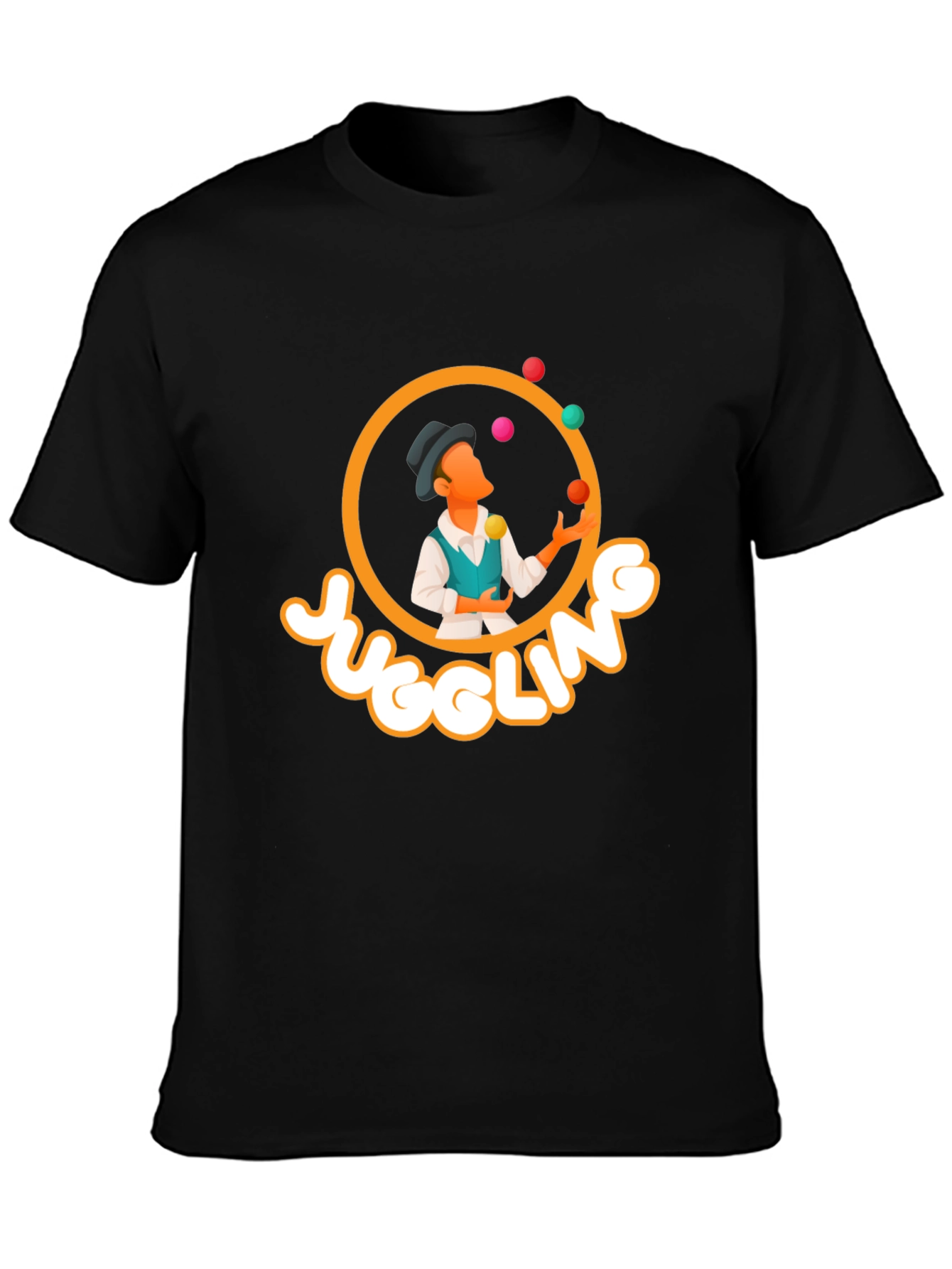Black Juggling T-Shirt - Black Graphic Tee view 3