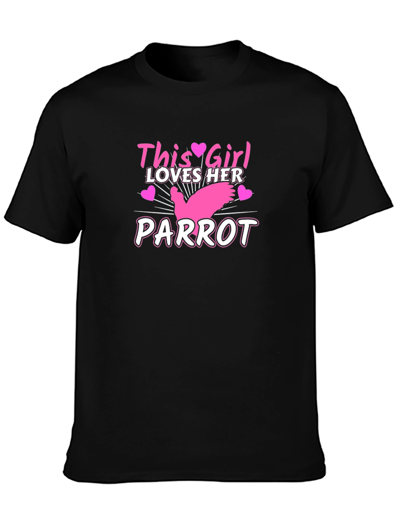 Black This Girl Loves Her Parrot T-Shirt - Black view 3