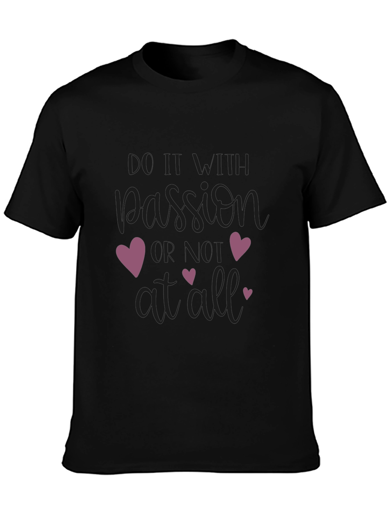 Black Passion Heart Graphic Black T-Shirt view 3