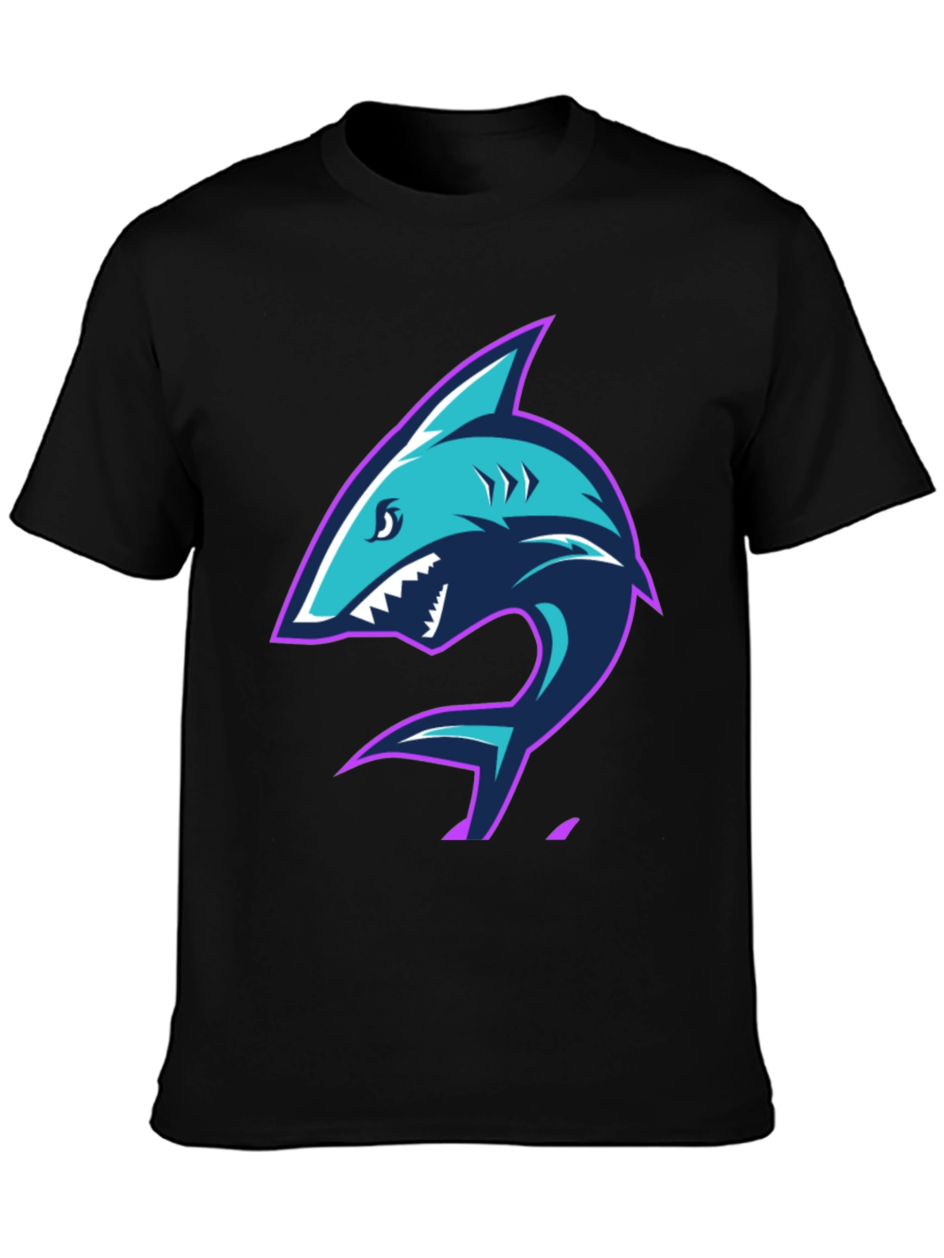 Black Shark Graphic Tee - Men's Black T-Shirt view 3