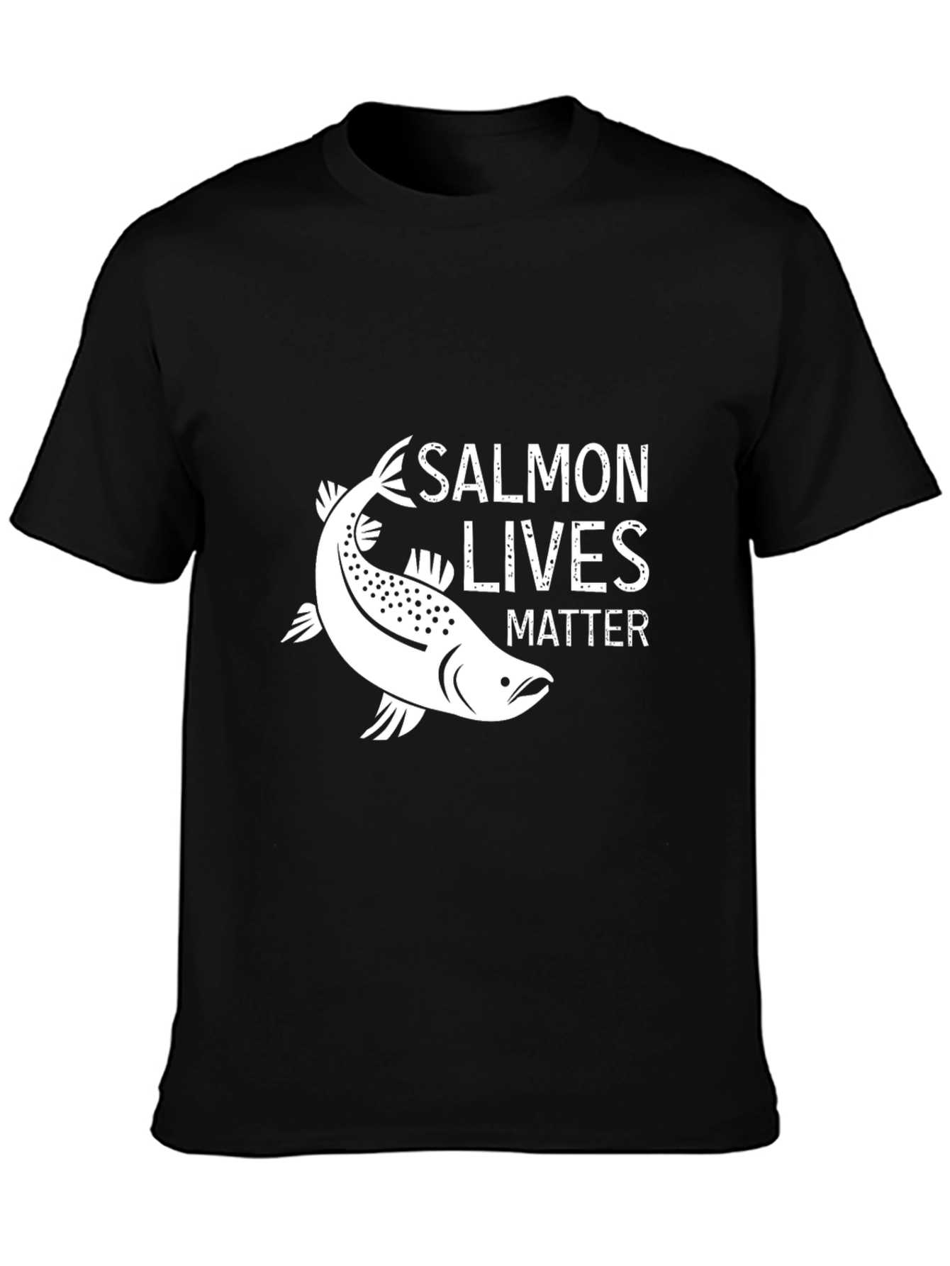 Black Salmon Lives Matter Graphic Tee - Black view 3