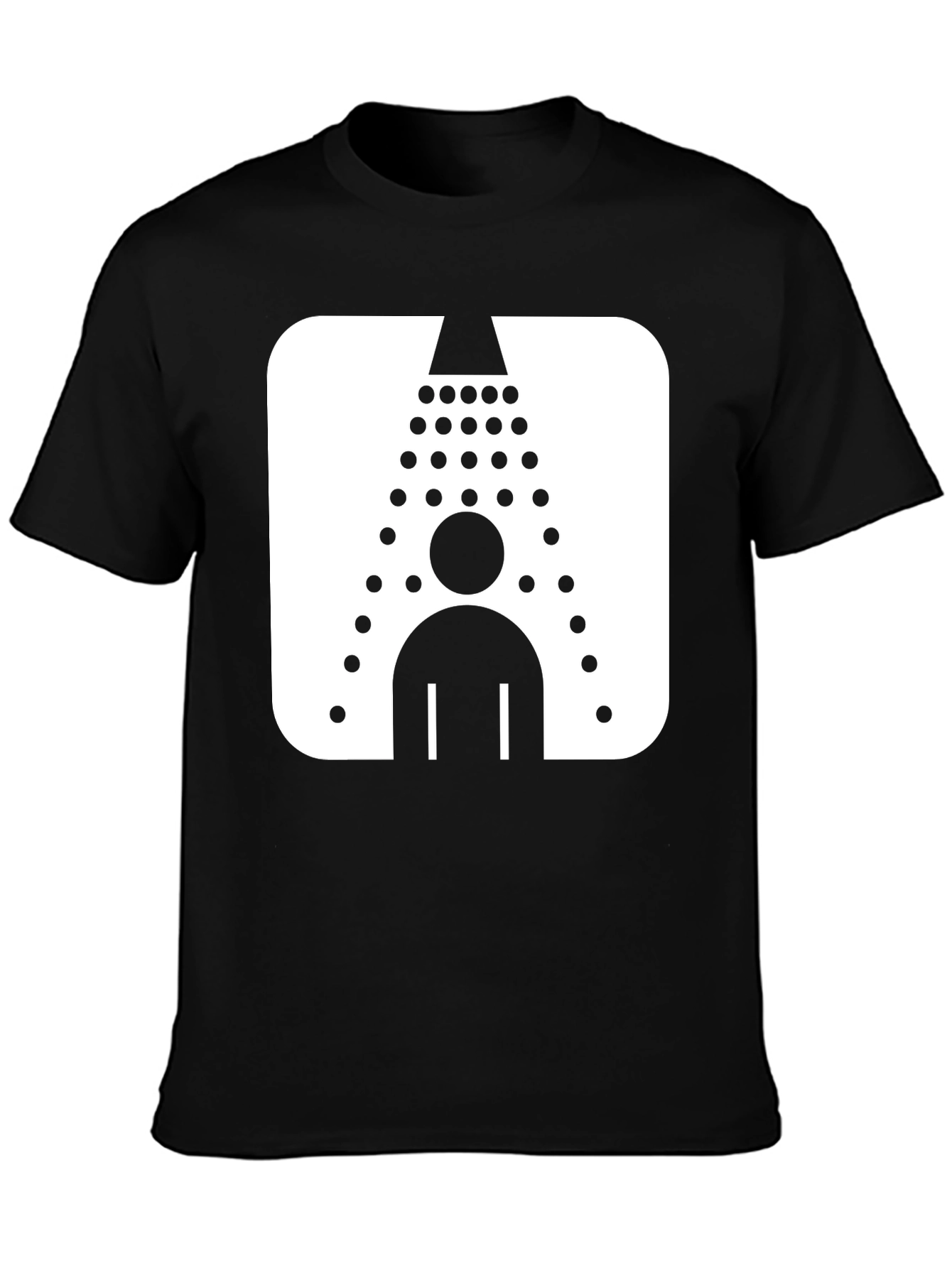 Black Shower Icon Black T-Shirt - Clean Humor Graphic Tee view 3