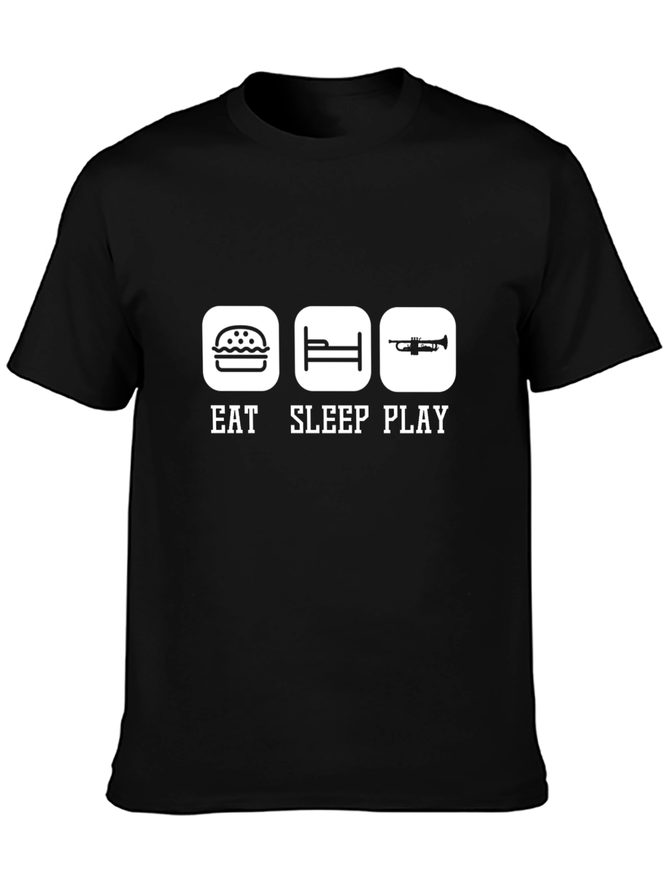 Black Eat Sleep Play Graphic Tee - Black Casual T-Shirt view 3