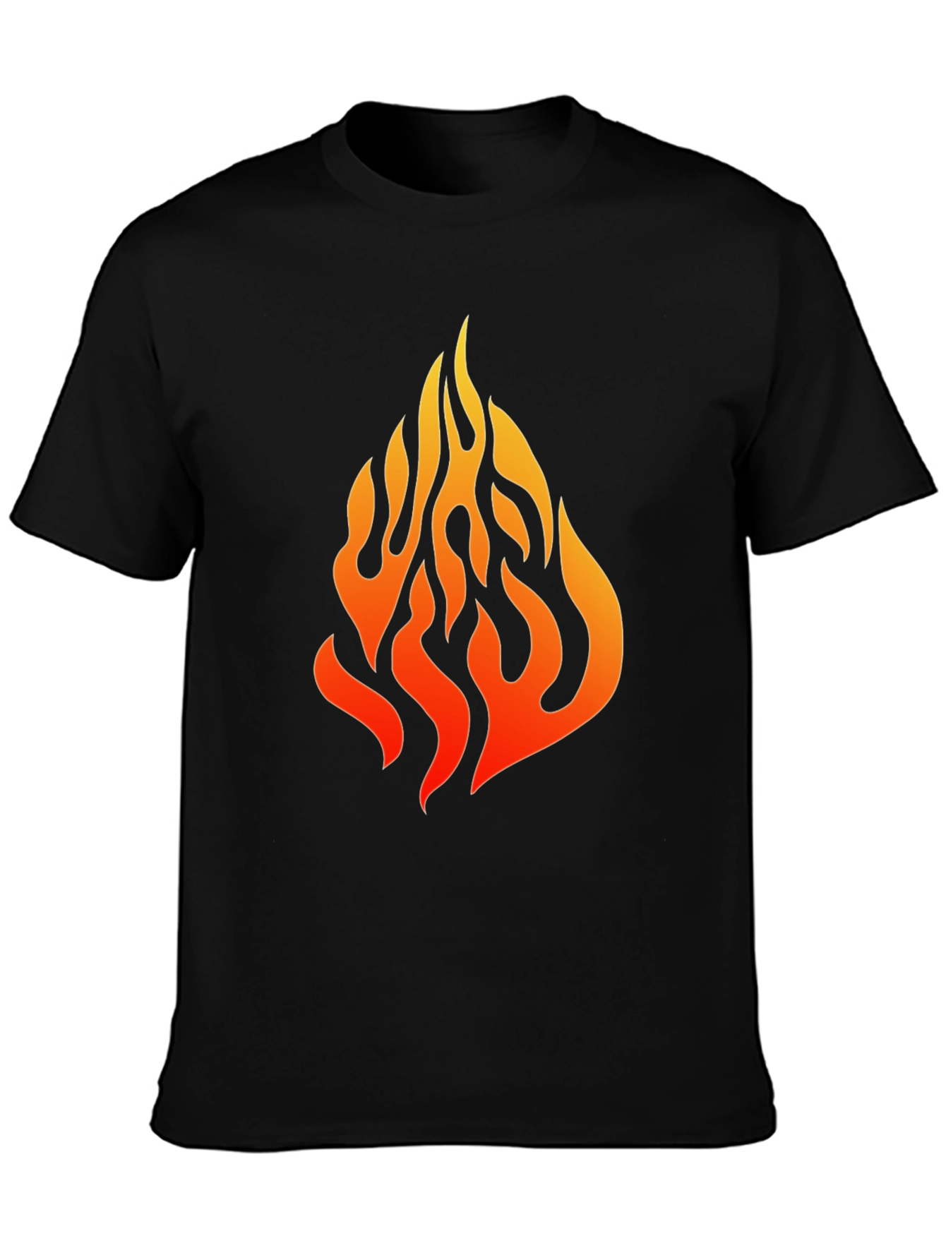 Black Flame Graphic Black T-Shirt view 3