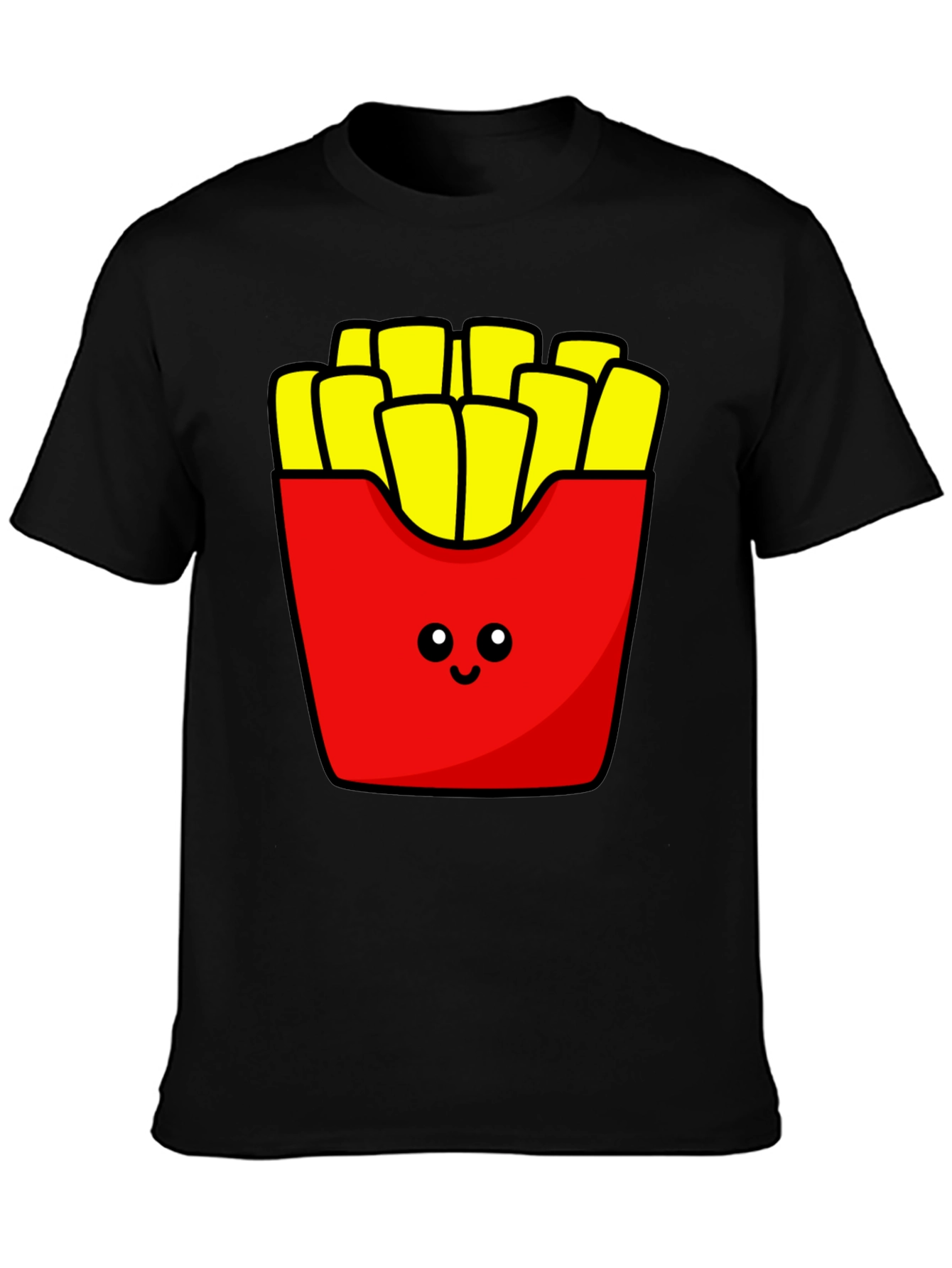 Black Cute French Fries Graphic Tee view 3