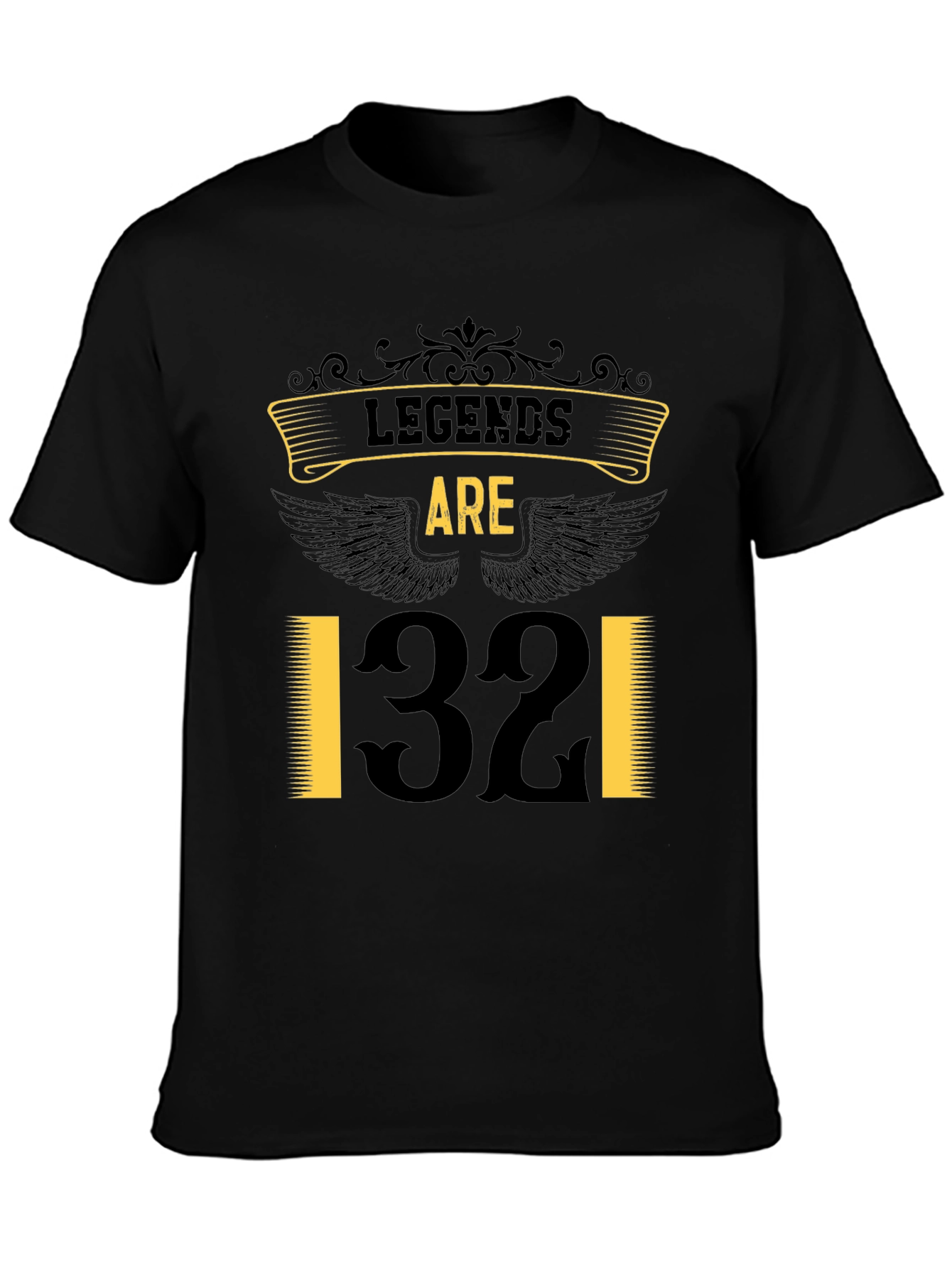 Black Legends Are 32 T-Shirt - Black view 3