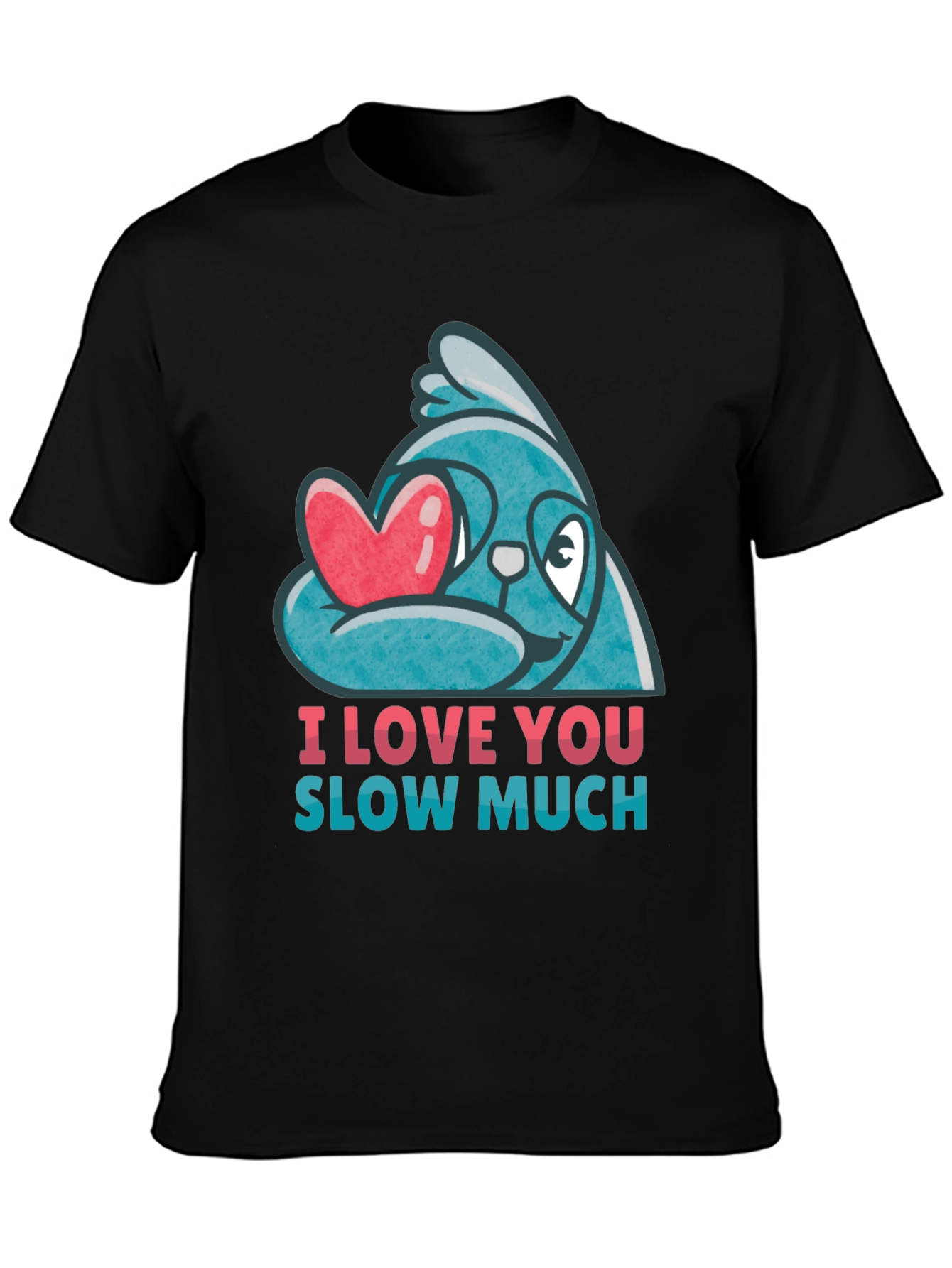 Black I Love You Slow Much Sloth Graphic Tee view 3